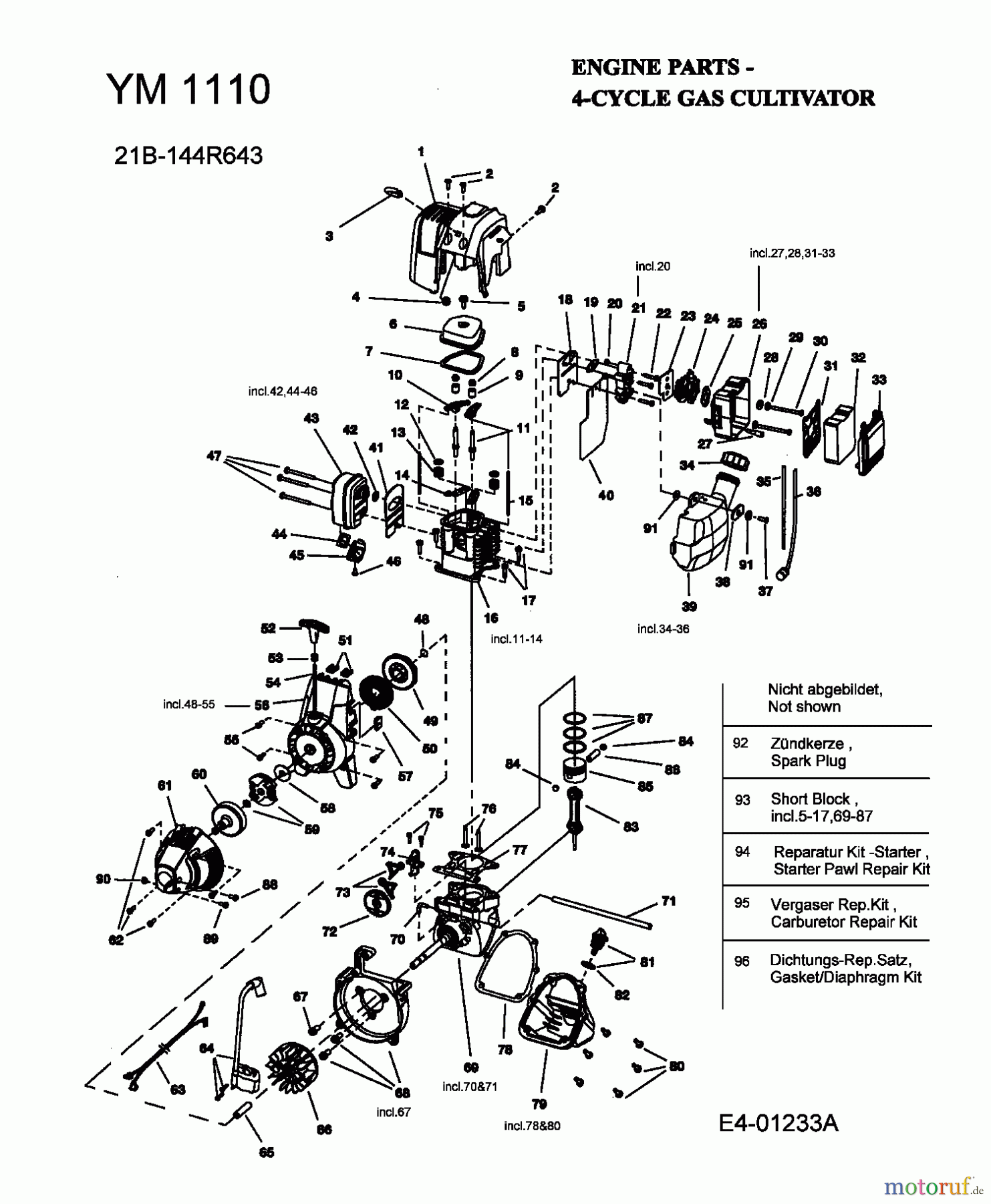  Yard-Man Motorhacken YM 1110 21A-144R643  (2007) Motor