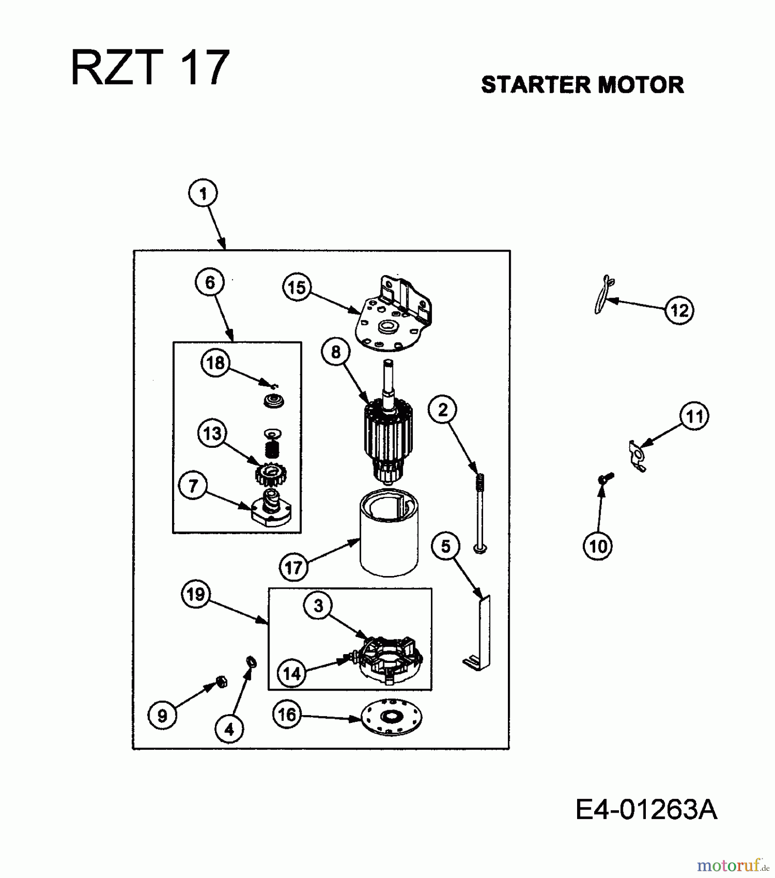  Cub Cadet Zero Turn RZT 17 17BA5A4G603  (2005) Reversierstarter