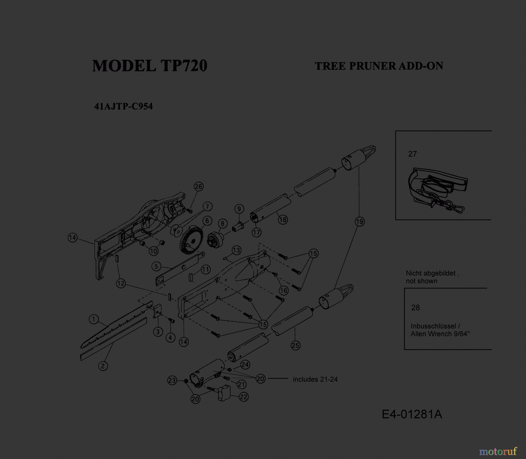  MTD Zubehör Zubehör Motorsensen, Trimmer Astsäge TP 720 41AJTP-C954  (2006) Grundgerät