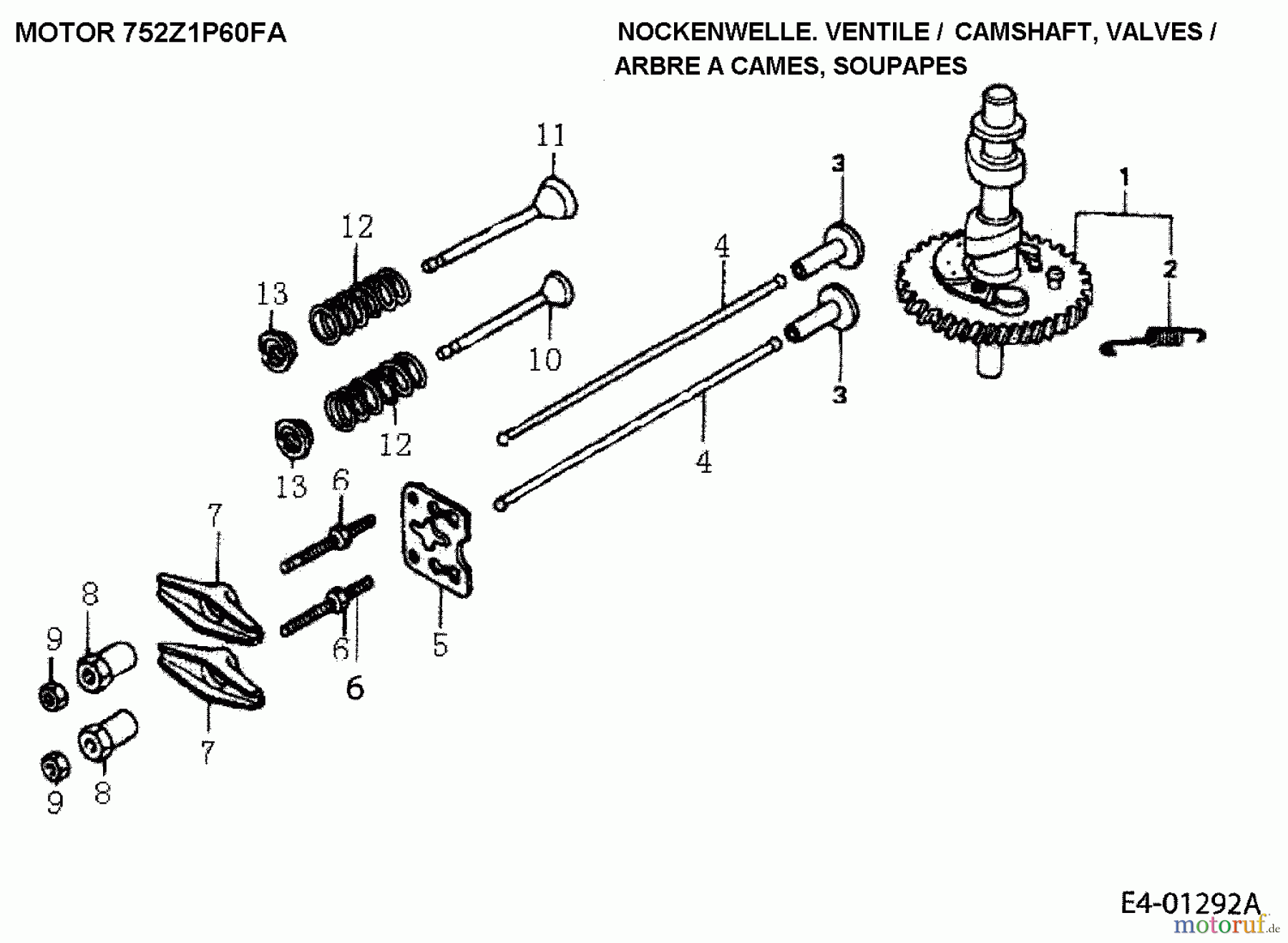 MTD-Motoren Vertikal 1P60FA 752Z1P60FA (2005) Nockenwelle