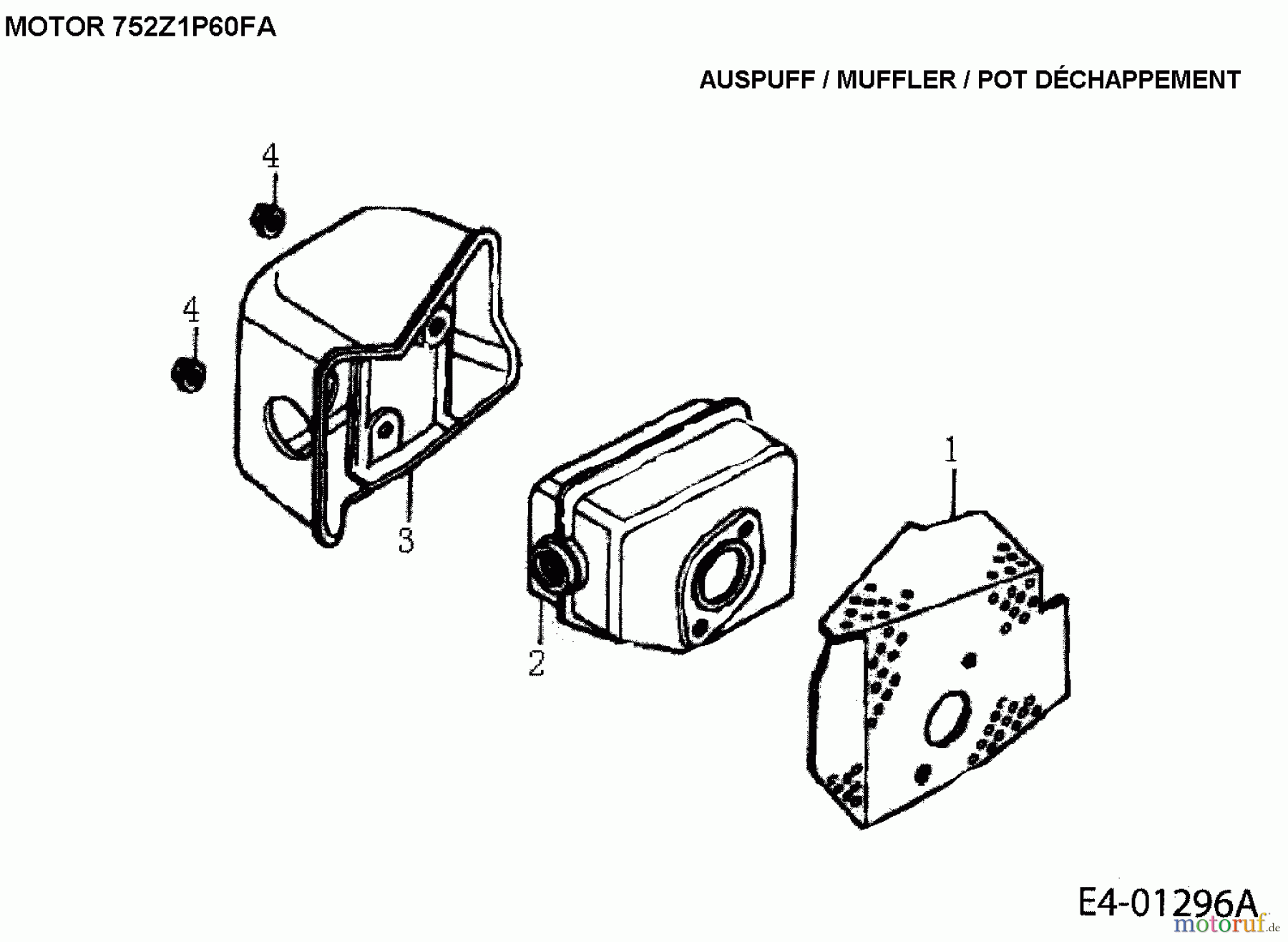 MTD-Motoren Vertikal 1P60FA 752Z1P60FA (2005) Auspuff