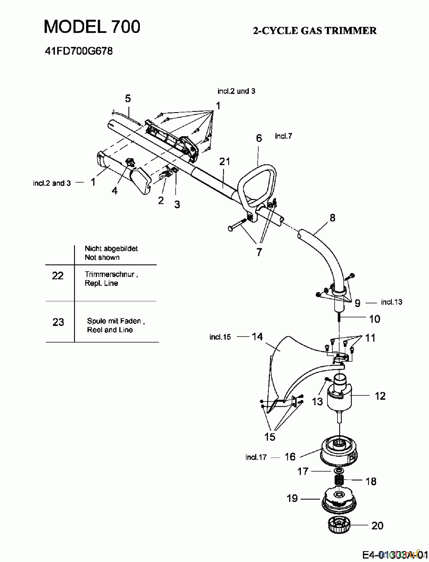  MTD Motorsensen 700 41FD700G678  (2005) Grundgerät