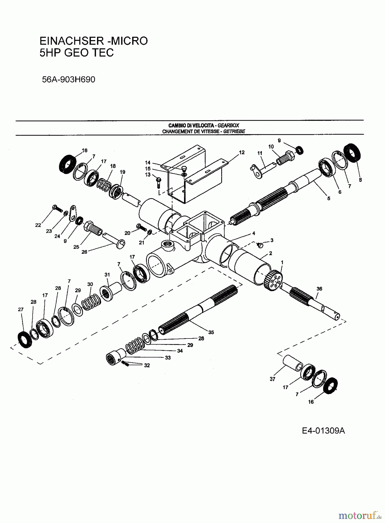 Gutbrod Einachser MICRO 56A-903H690 (2005) Getriebe