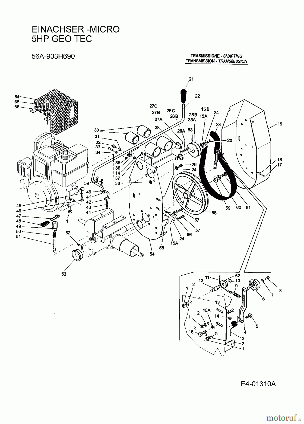 Gutbrod Einachser MICRO 56A-903H690 (2005) Keilriemen, Spannrolle