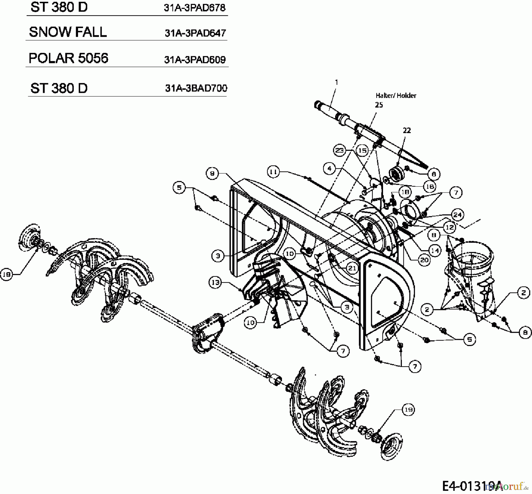 Troy-Bilt Schneefräsen POLAR 5056 31A-3PAD609 (2006) Schaufelrad