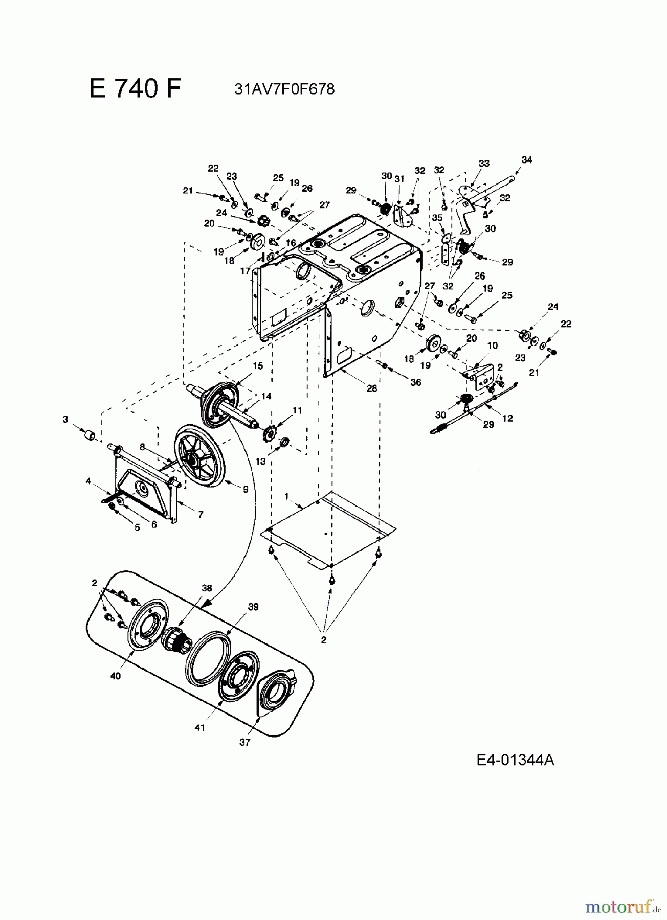  MTD Schneefräsen E 740 F 31AV7F0F678  (2006) Fahrantrieb