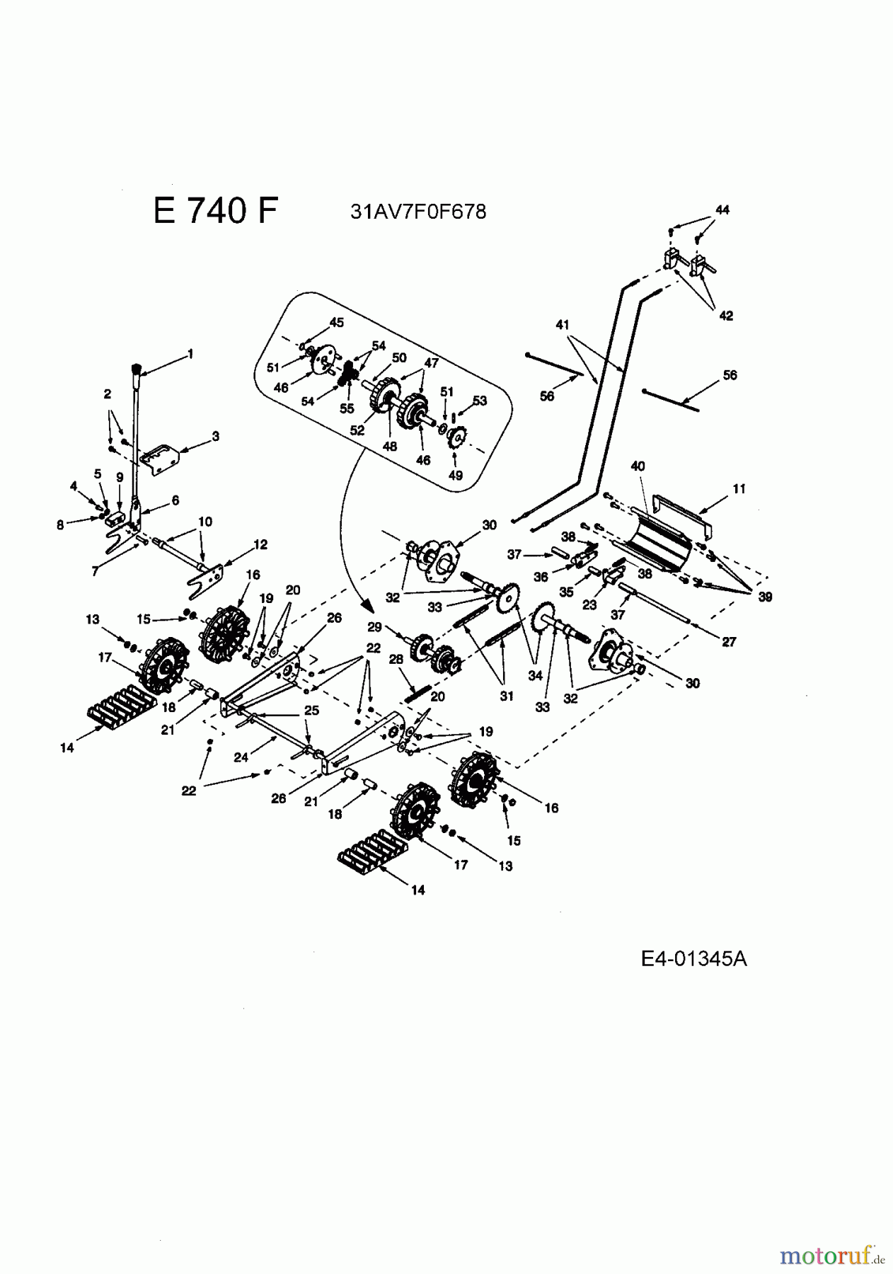 MTD Schneefräsen E 740 F 31AV7F0F678 (2006) Raupenantrieb
