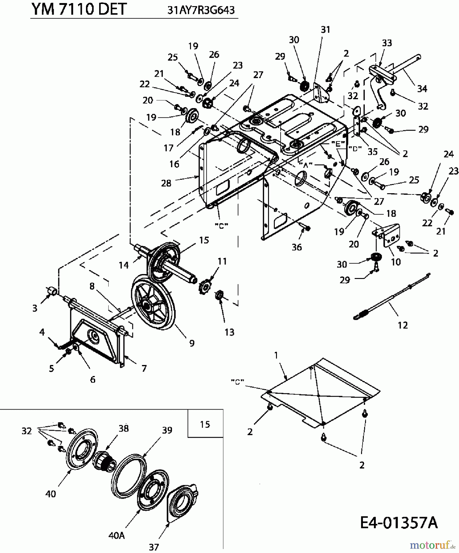  Yard-Man Schneefräsen YM 7110 DET 31AY7R3G643  (2006) Fahrantrieb