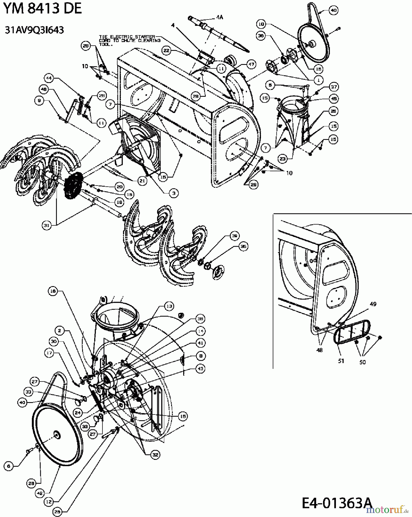 Yard-Man Schneefräsen YM 8413 DE 31AV9Q3I643 (2006) Fräsantrieb, Schaufelrad