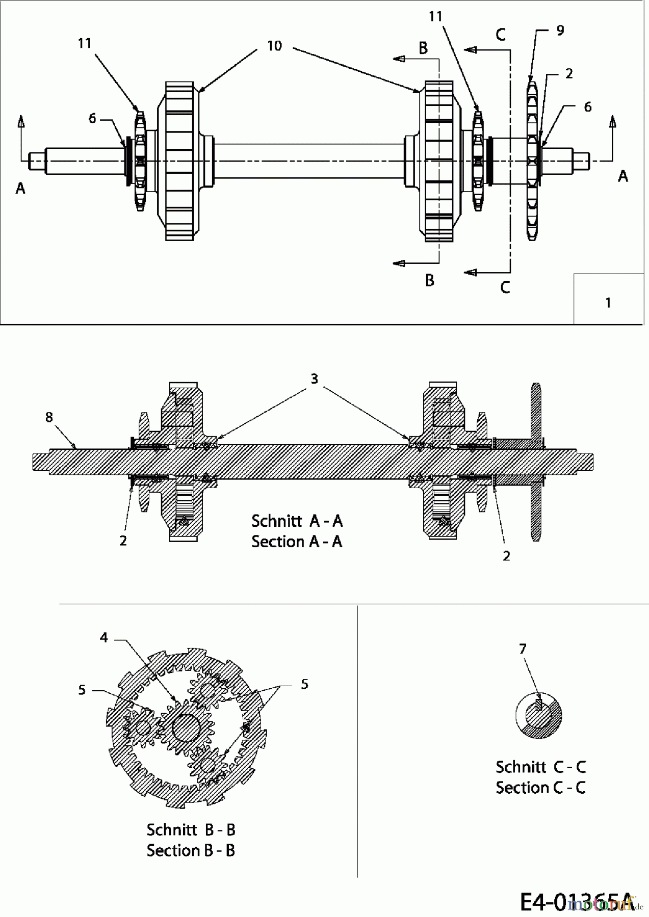  Yard-Man Schneefräsen YM 8413 DE 31AV9Q3I643  (2006) Radantriebsachse