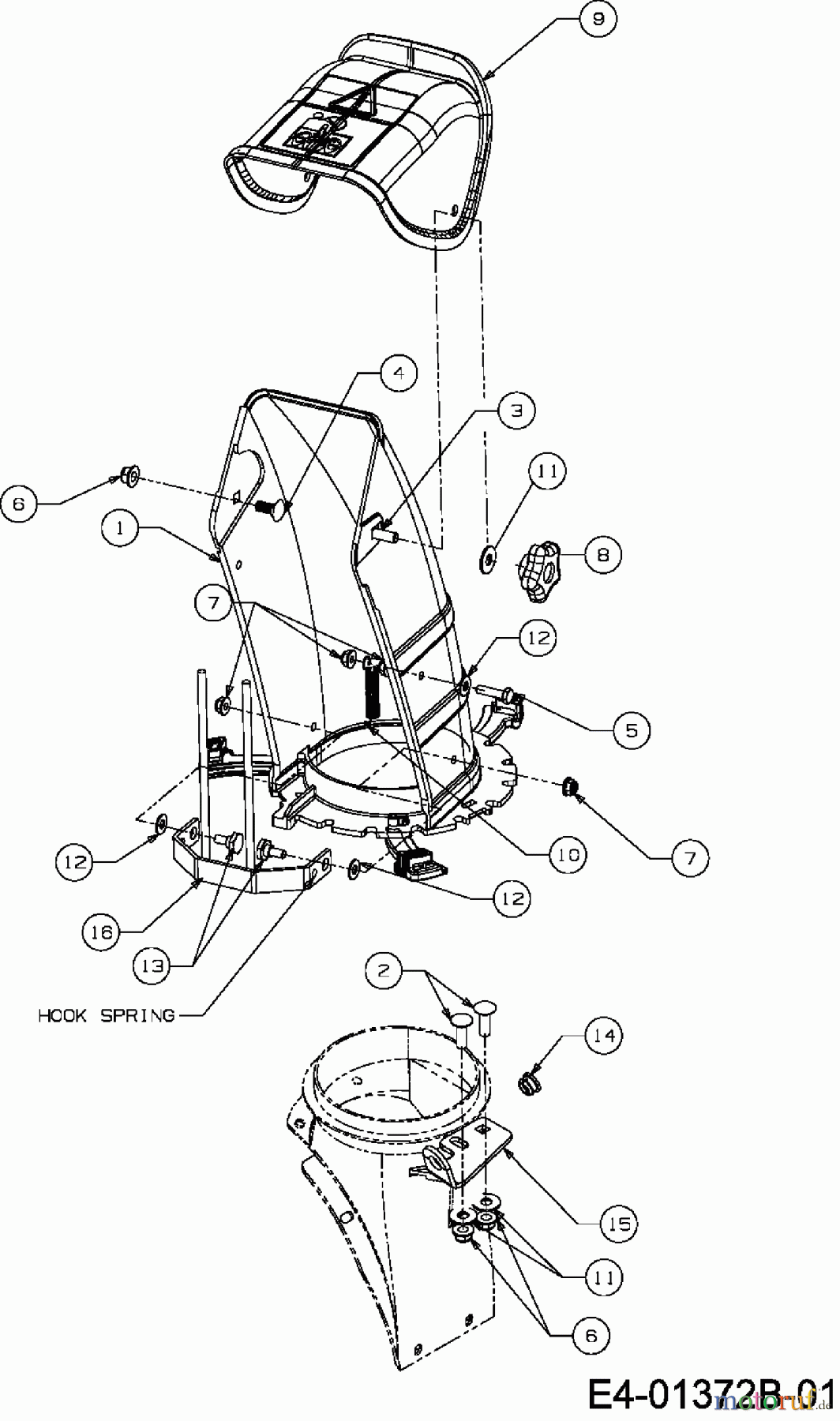 MTD Schneefräsen E 660 G 31AV6RHG678 (2007) Auswurfschacht