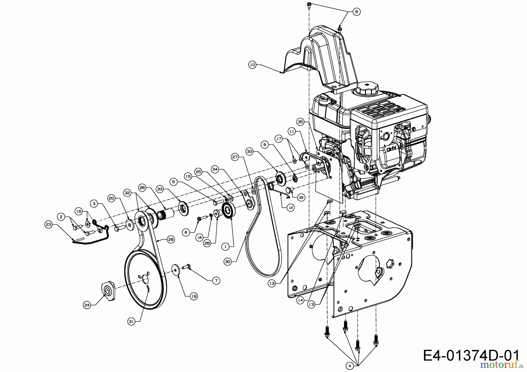 MTD Schneefräsen ME 61 31AW63F2678 (2016) Fahrantrieb, Fräsantrieb