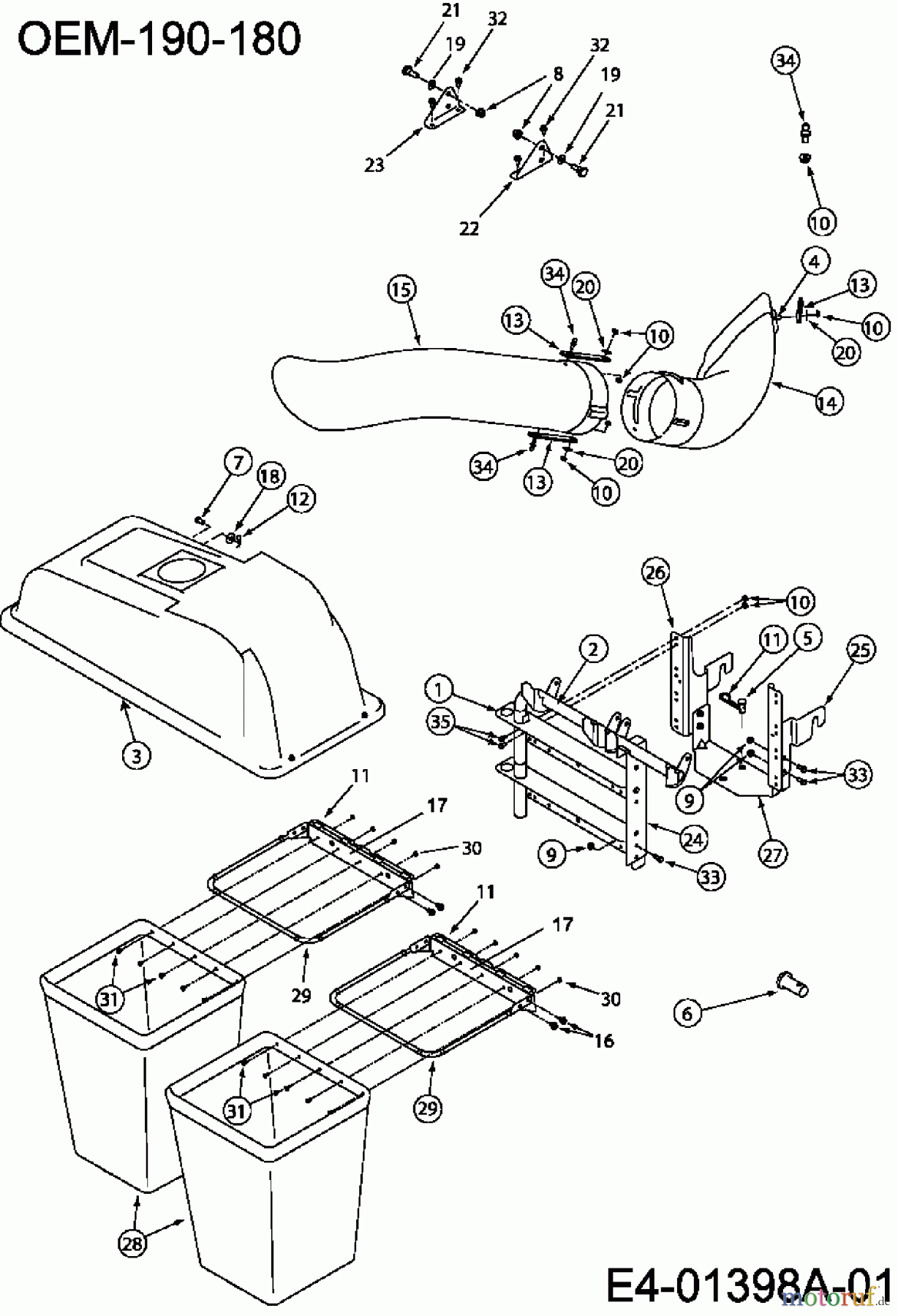 MTD Zubehör Zubehör Garten- und Rasentraktoren Grasfangvorrichtung für CC 1000 SD Serie mit Mähwerk G (42