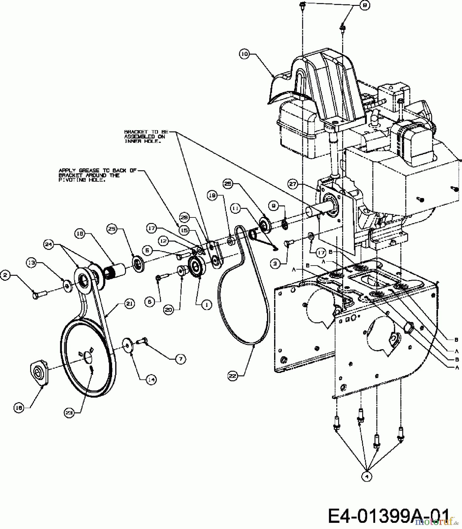 MTD Schneefräsen E 660 G 31AV6RHG678  (2007) Fahrantrieb, Fräsantrieb ab 12.06.2006
