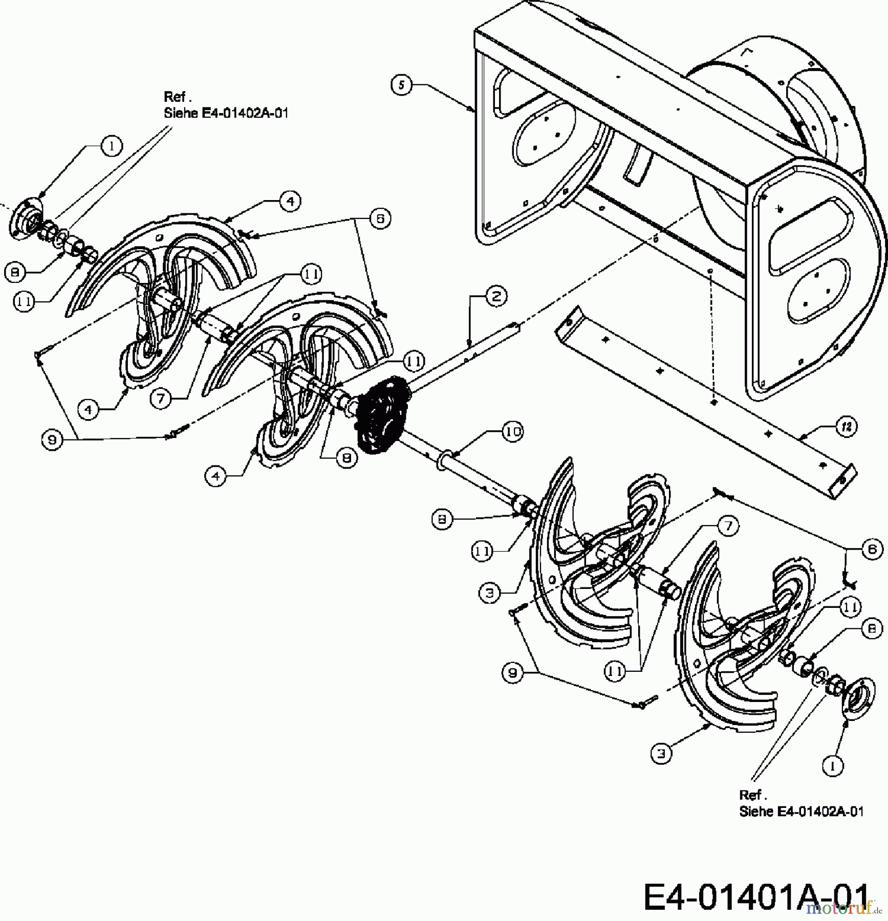 Yard-Man Schneefräsen YM 8413 DE 31AY9PKI643 (2007) Fräsgehäuse