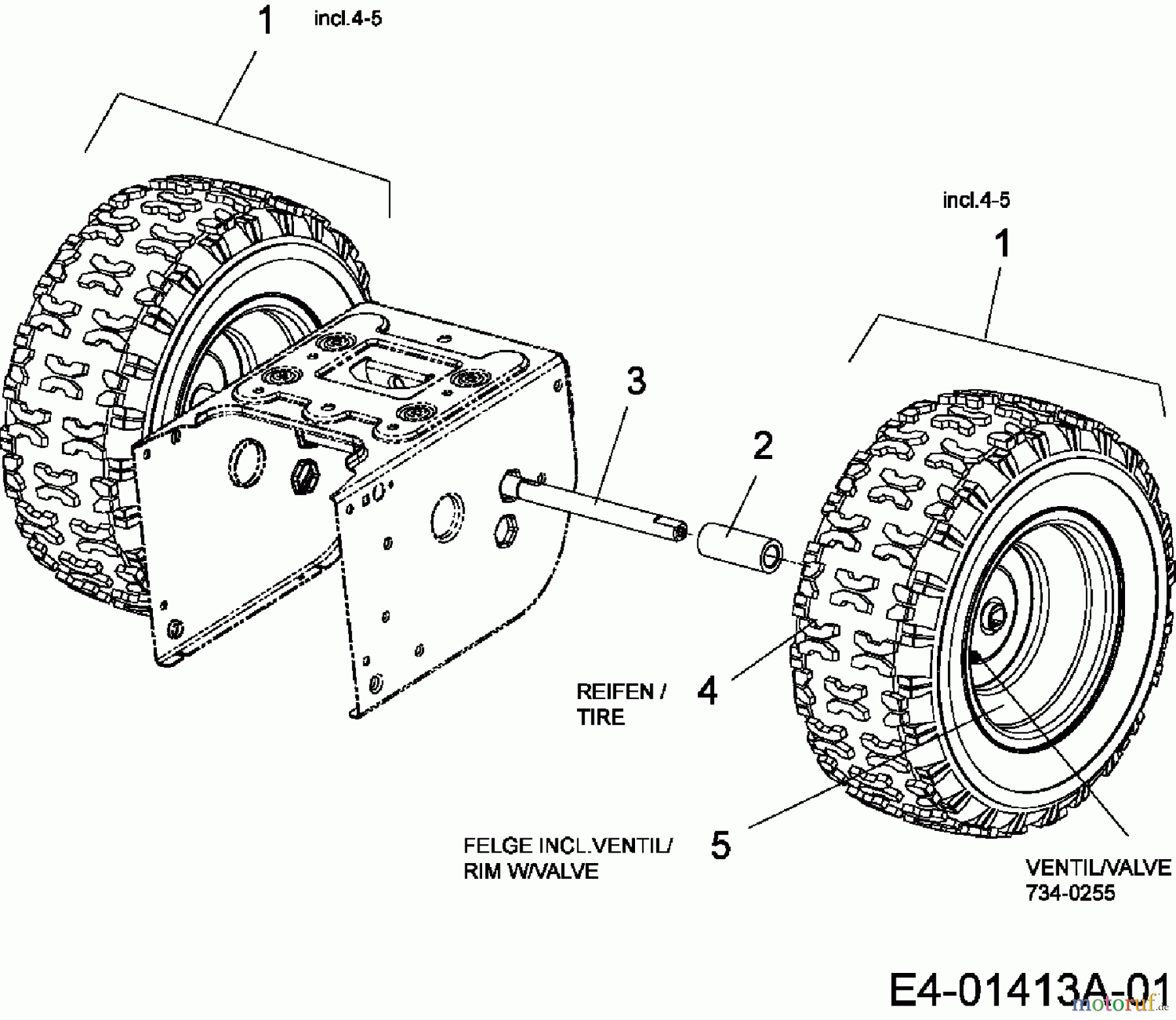 Blisar Schneefräsen GE 76 4-S 31AY65LH607 (2013) Räder 16x6.5