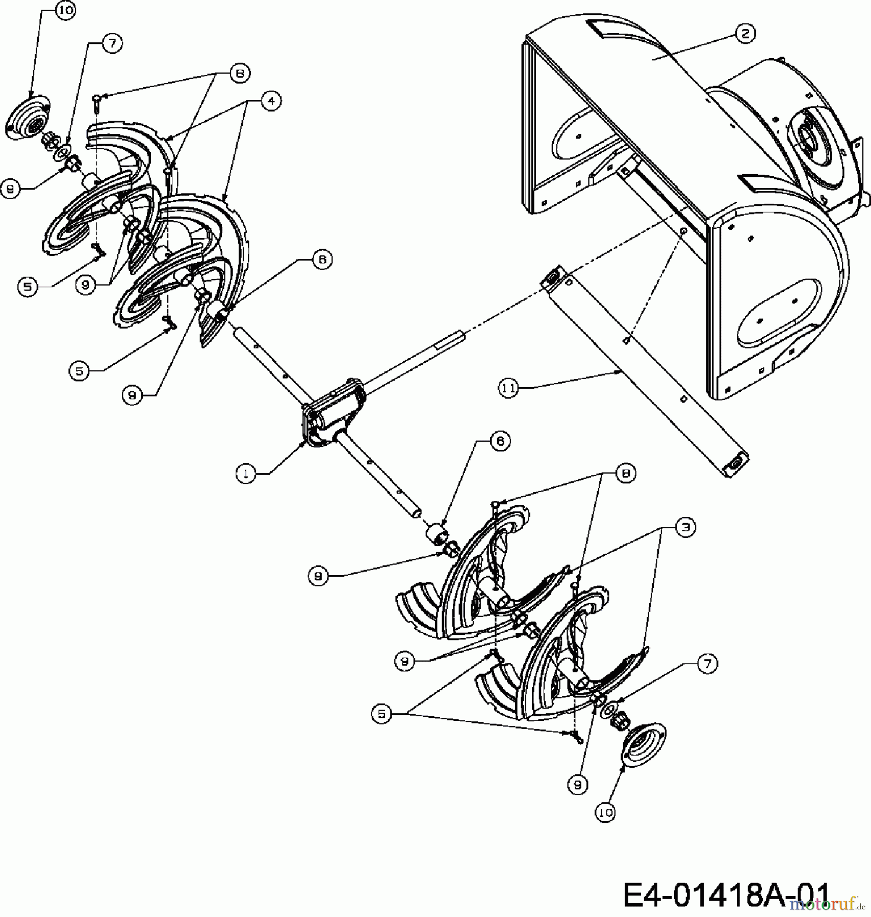 Yard-Man Schneefräsen YM 5655 DE 31AT6TED643 (2007) Fräsgehäuse