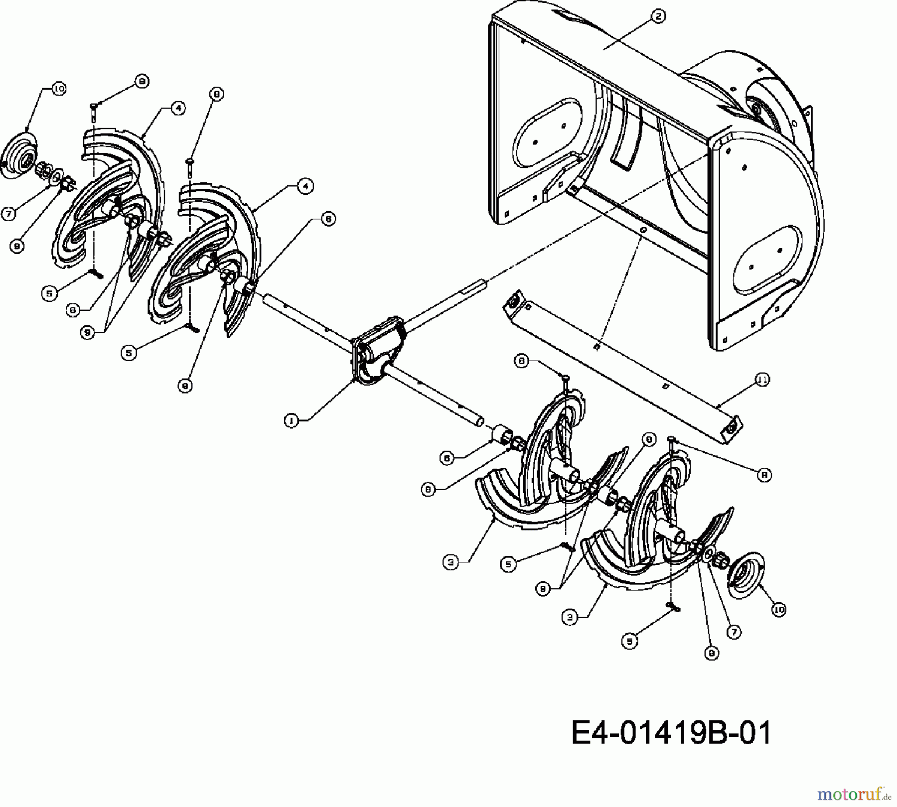  MTD Schneefräsen E 625 31AV63FE678  (2009) Fräsgehäuse