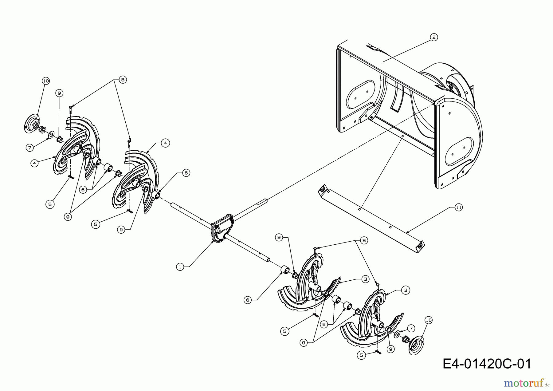 White Schneefräsen SB 626 31AY65LF680 (2011) Fräsgehäuse, Schnecke, Schneckengetriebe
