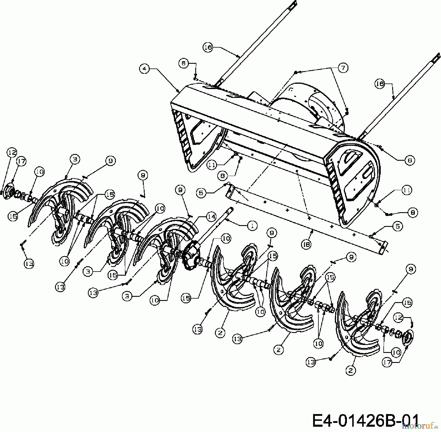  Cub Cadet Schneefräsen 945 SWE 31AV9J3W603  (2008) Fräsgehäuse