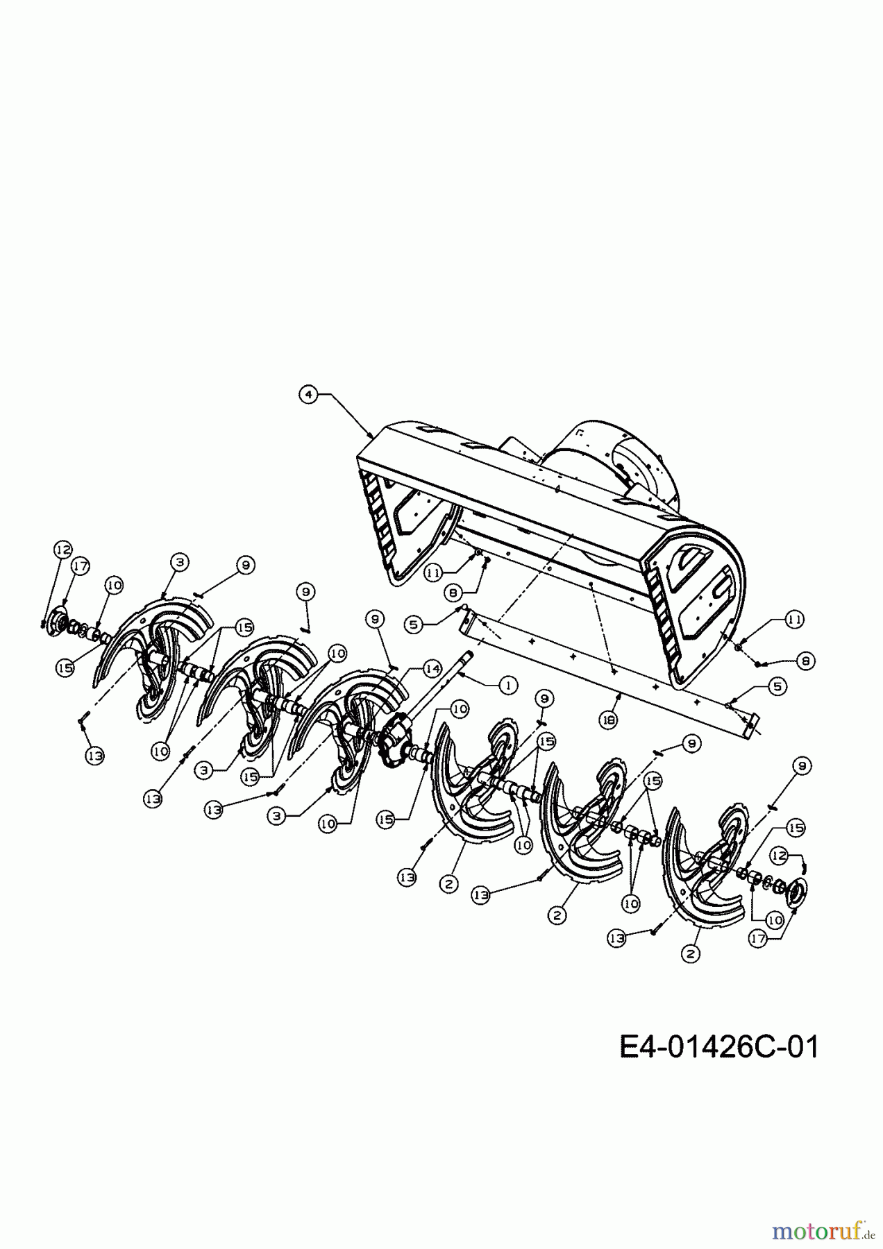  Cub Cadet Schneefräsen 945 SWE 31AV9J3W603  (2009) Fräsgehäuse