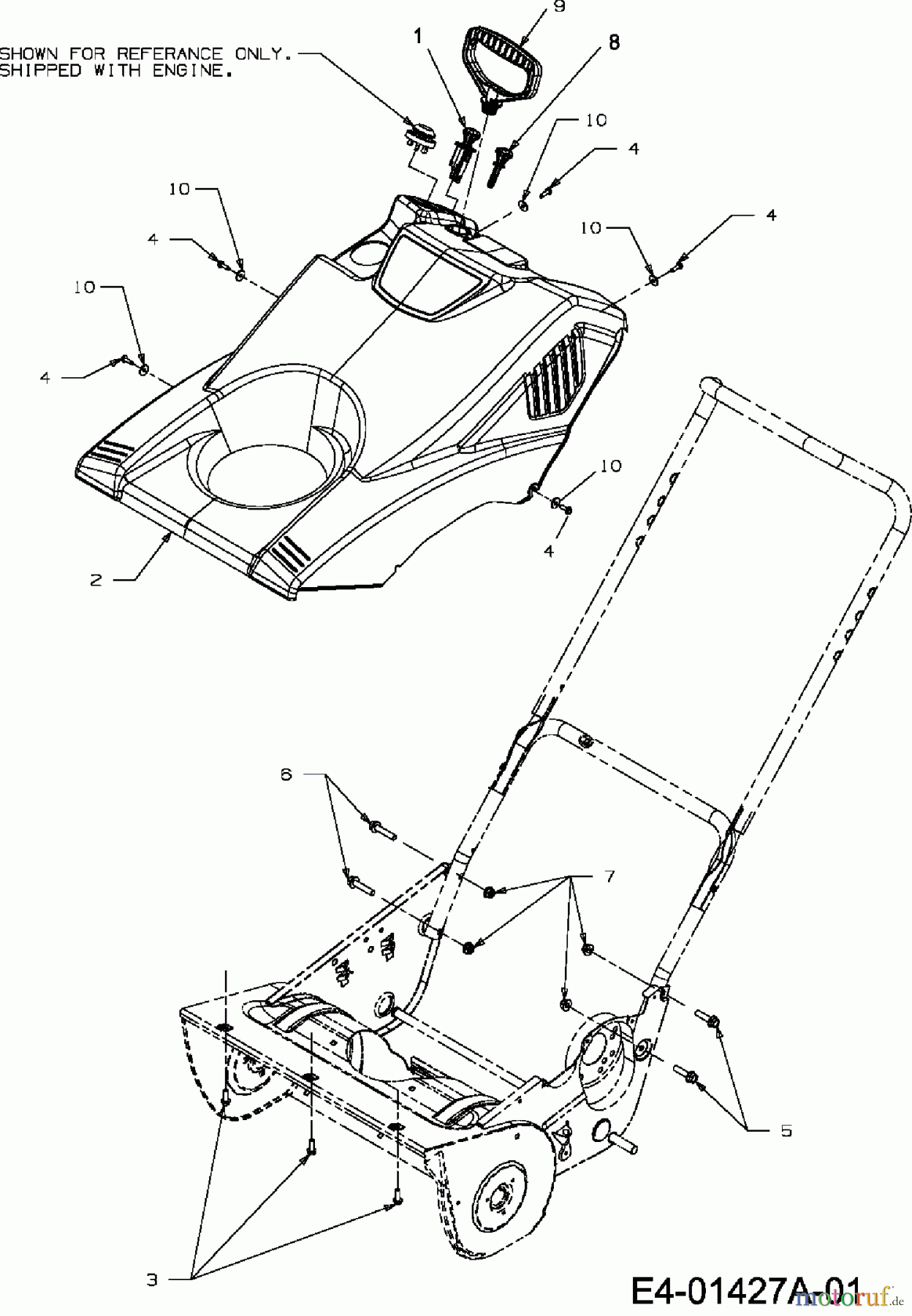MTD Schneefräsen 140 M 31A-2MO-678 (2007) Motorabdeckung