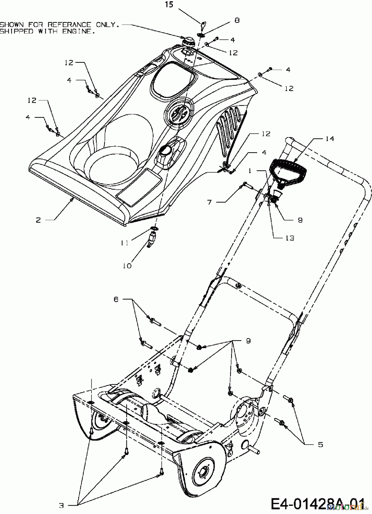 Yard-Man Schneefräsen YM 5355 S 31A-2T5-643 (2009) Motorabdeckung