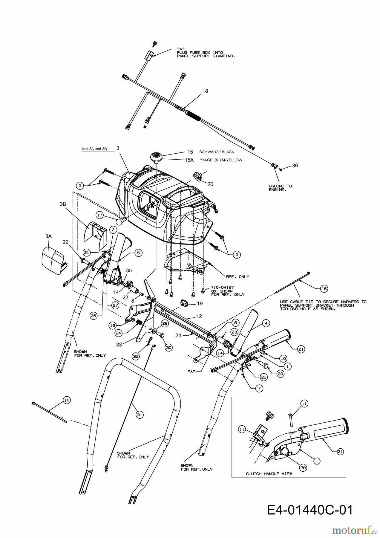  Yard-Man Schneefräsen YM 71 M-W 31AY55LT643  (2011) Armaturenbrett