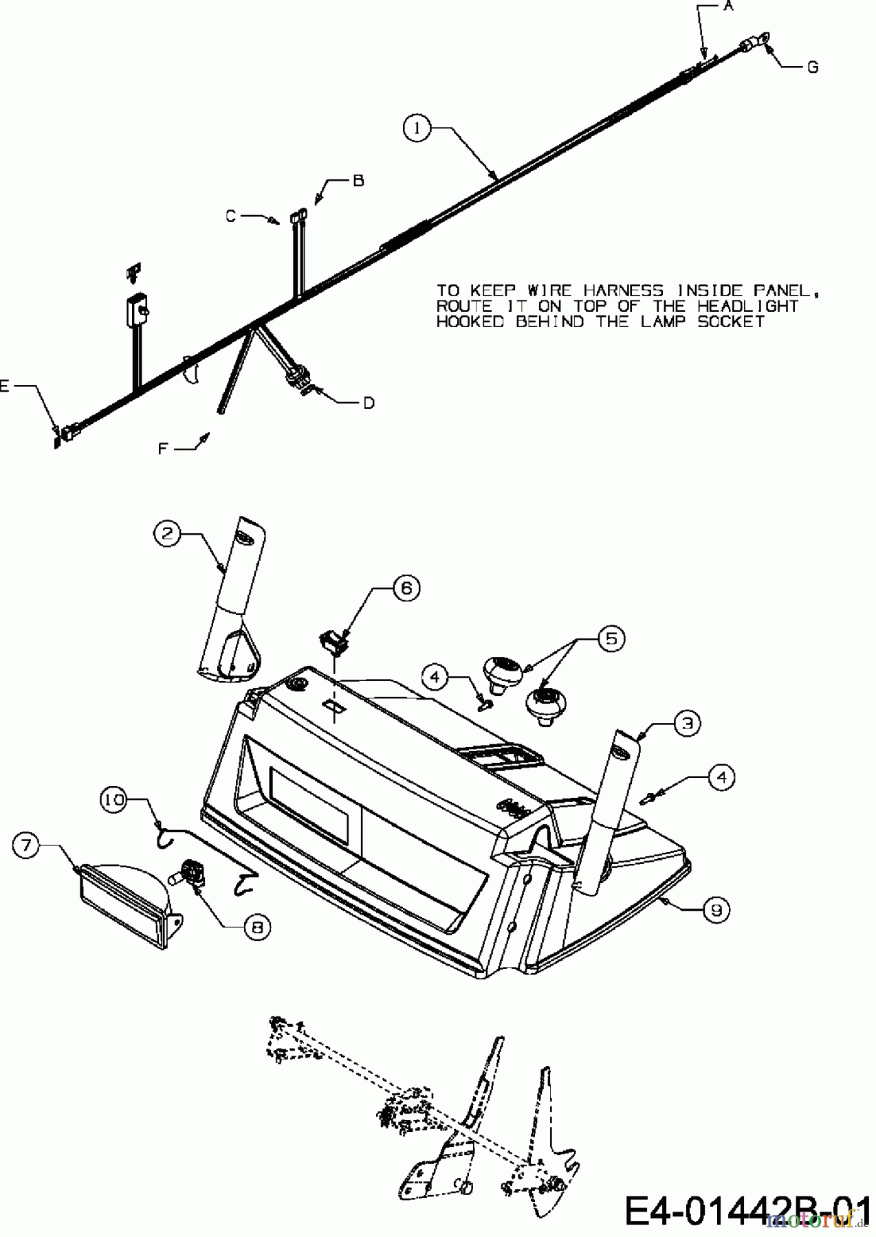 Yard-Man Schneefräsen YM 7110 DET 31AY7R3T643 (2009) Abdeckung Armaturenbrett
