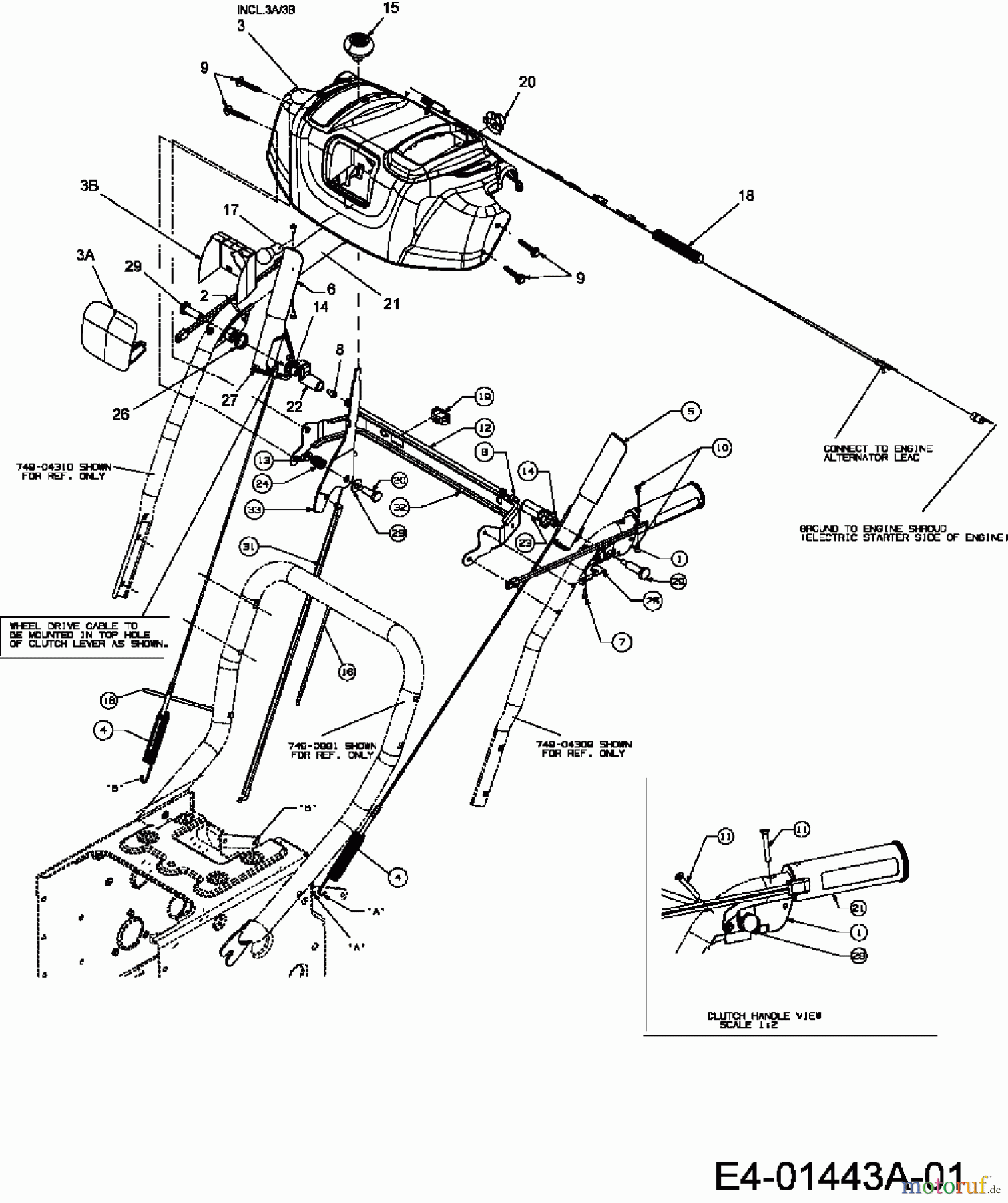 Yard-Man Schneefräsen YM 8413 DE 31AY9PKI643 (2007) Abdeckung Armaturenbrett