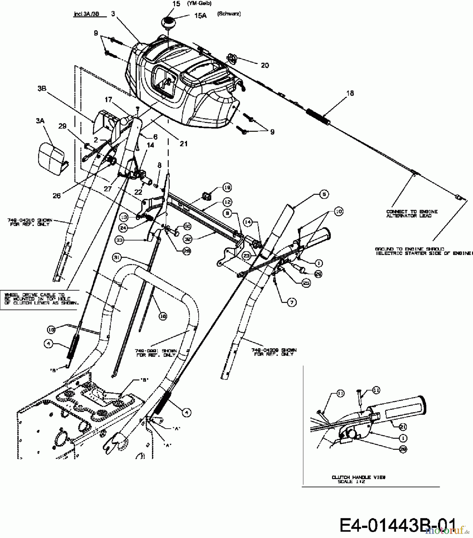  Yard-Man Schneefräsen YM 8413 DE 31AY9PKV643  (2009) Abdeckung Armaturenbrett