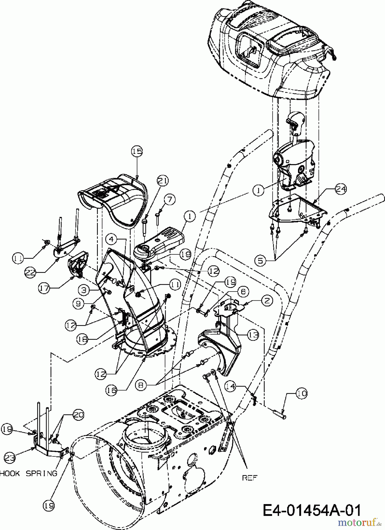 Troy-Bilt Schneefräsen POLAR 8066 31AV6FLN609 (2007) Auswurfschacht