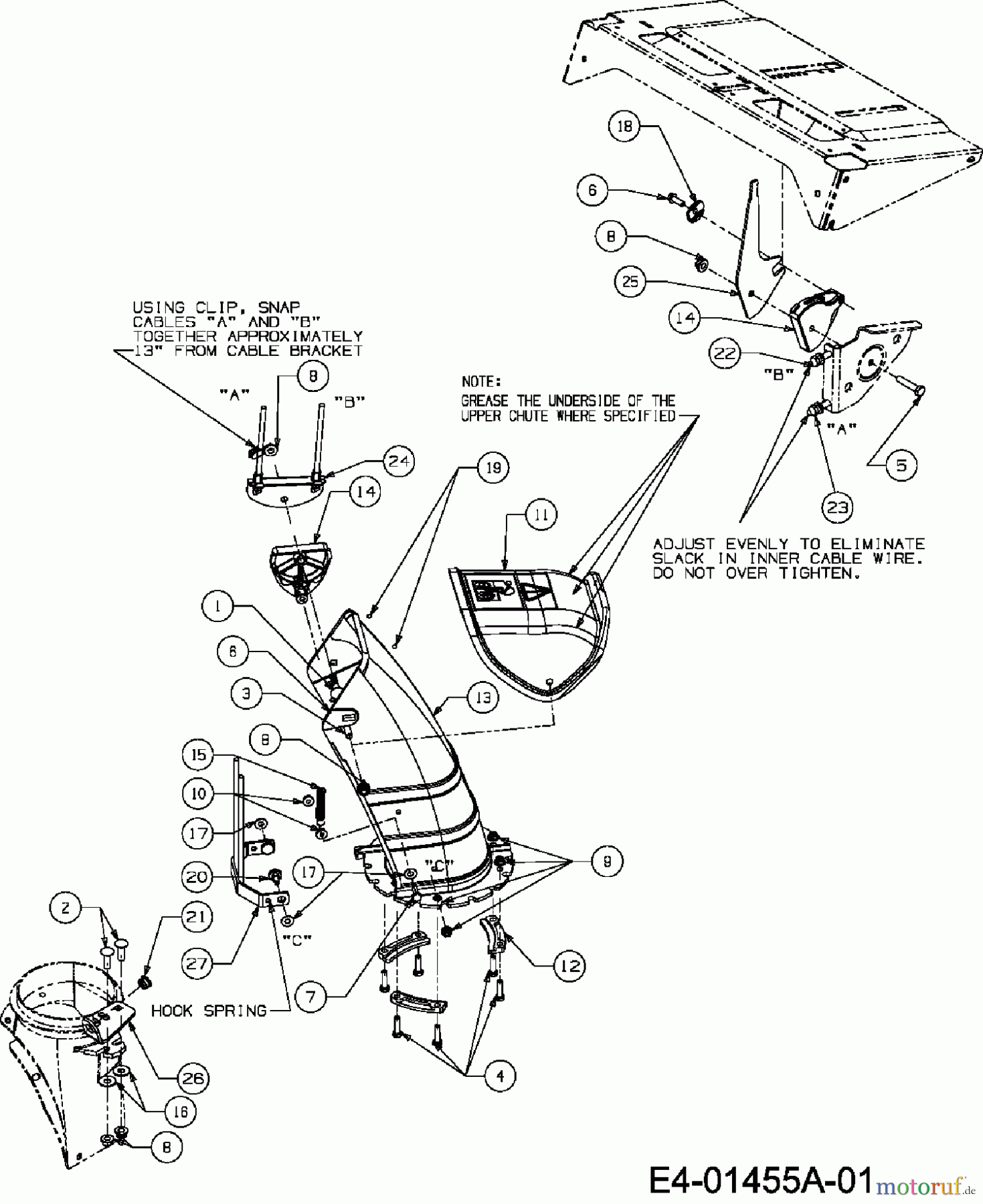  Yard-Man Schneefräsen YM 7110 DET 31BY7R3G643  (2007) Auswurfschacht