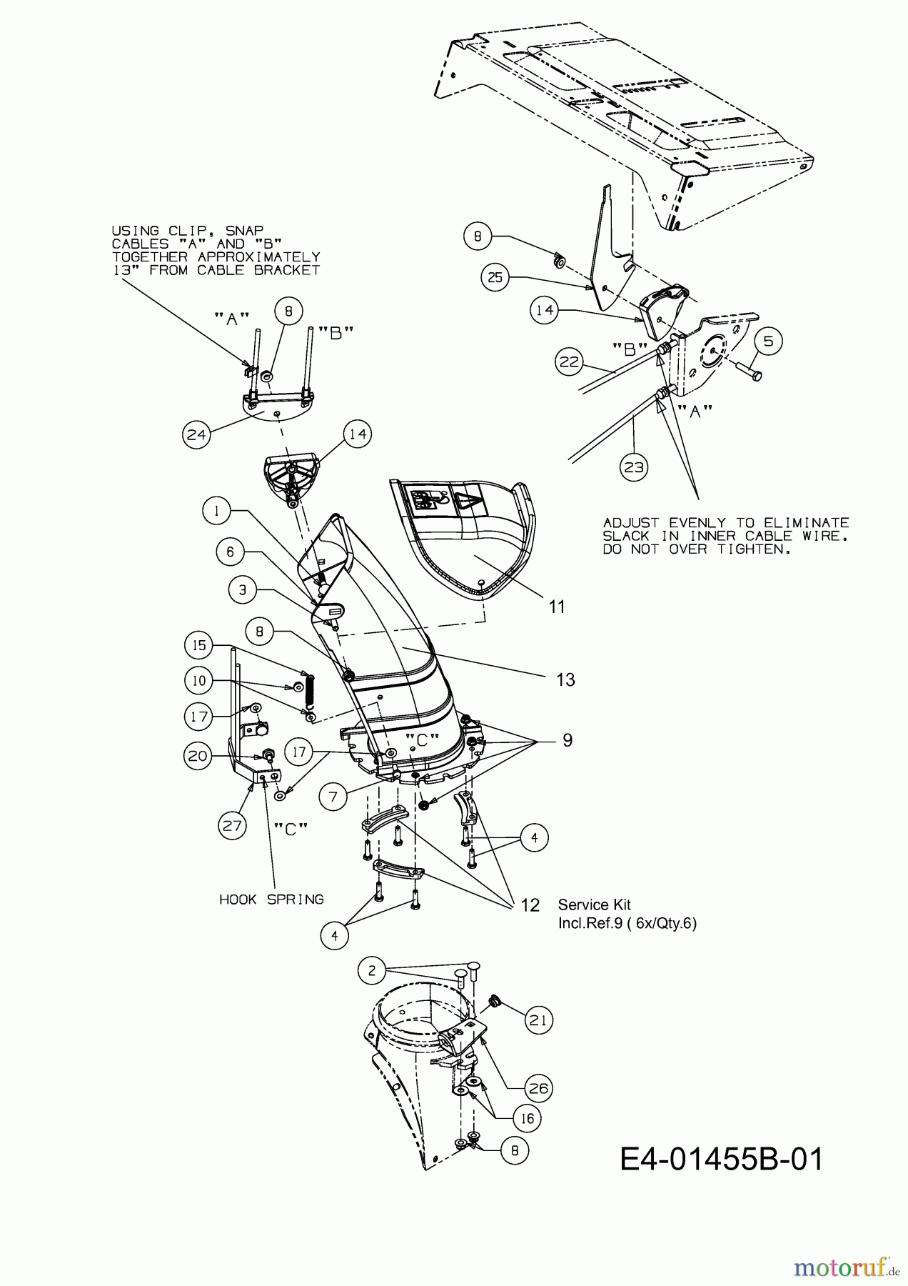 Yard-Man Schneefräsen YM 7110 DET 31AY7R3T643 (2009) Auswurfschacht