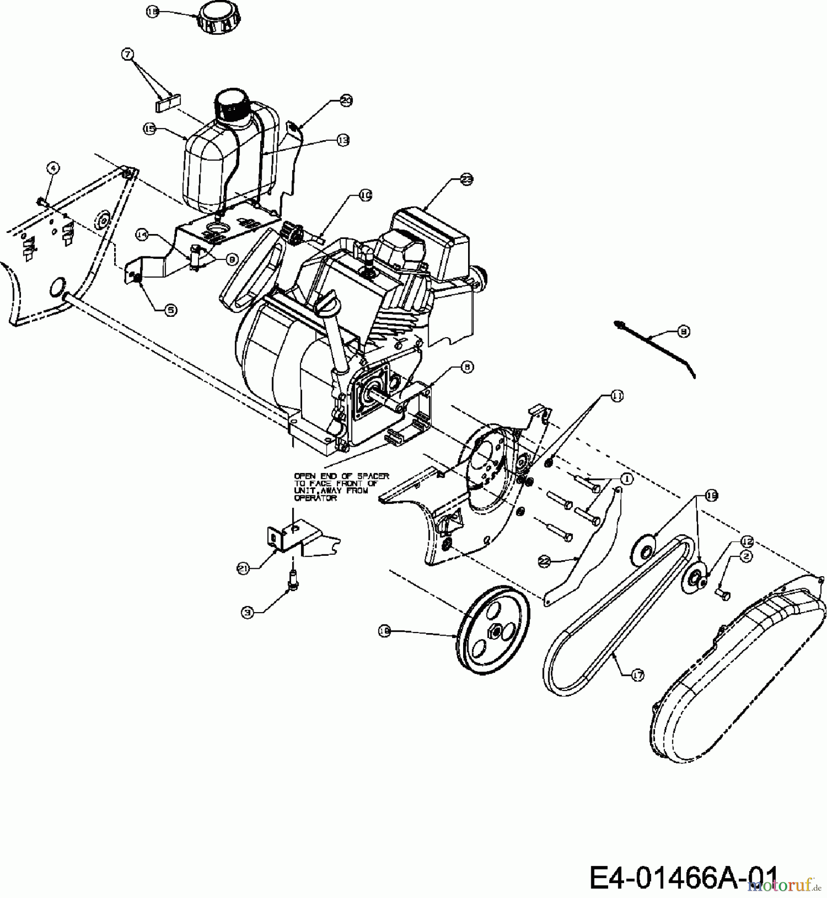 Troy-Bilt Schneefräsen POLAR 5053 31A-2R5-609 (2007) Fräsantrieb