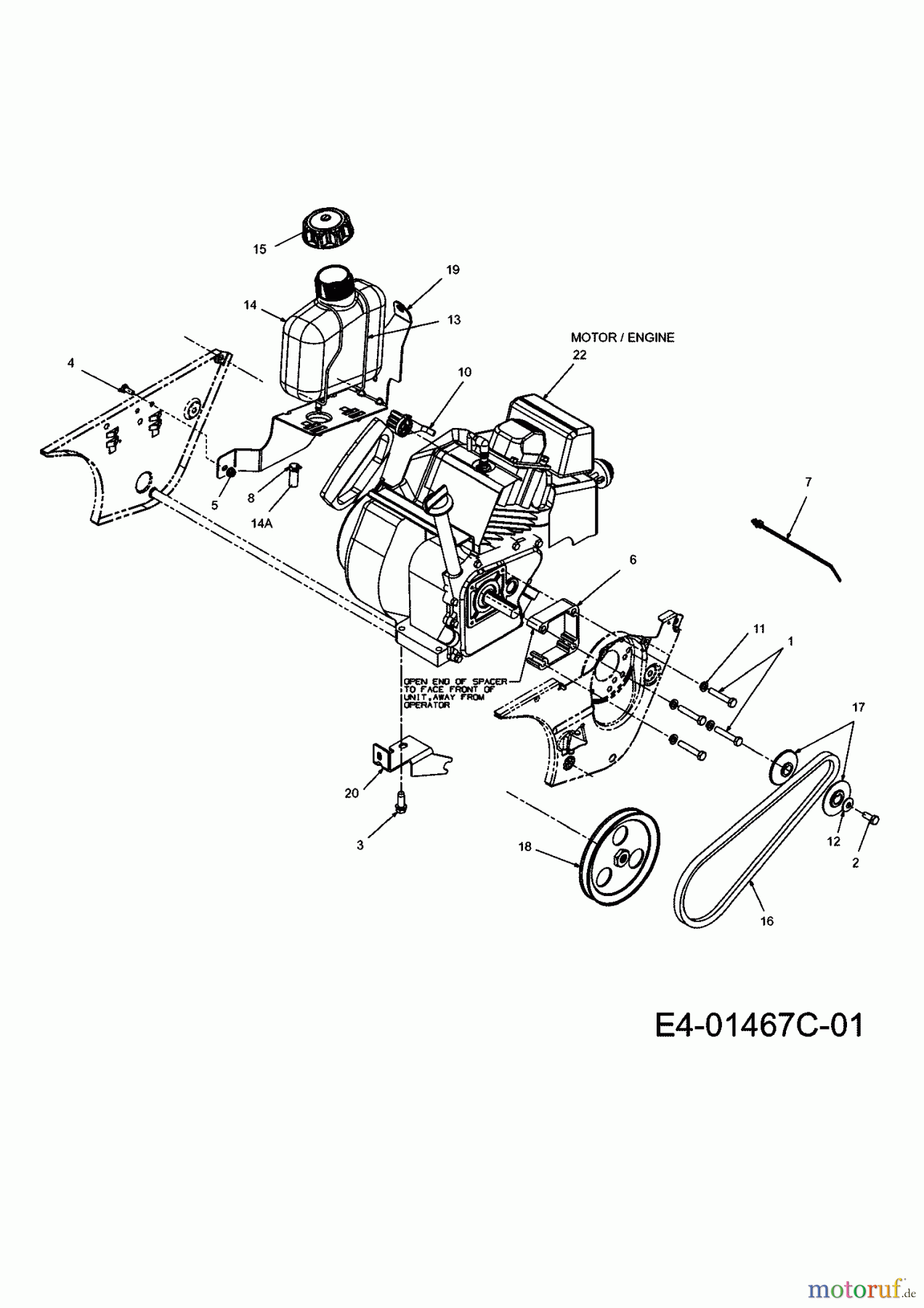 Yard-Man Schneefräsen YM 5355 S 31A-2T5-643 (2009) Fräsantrieb