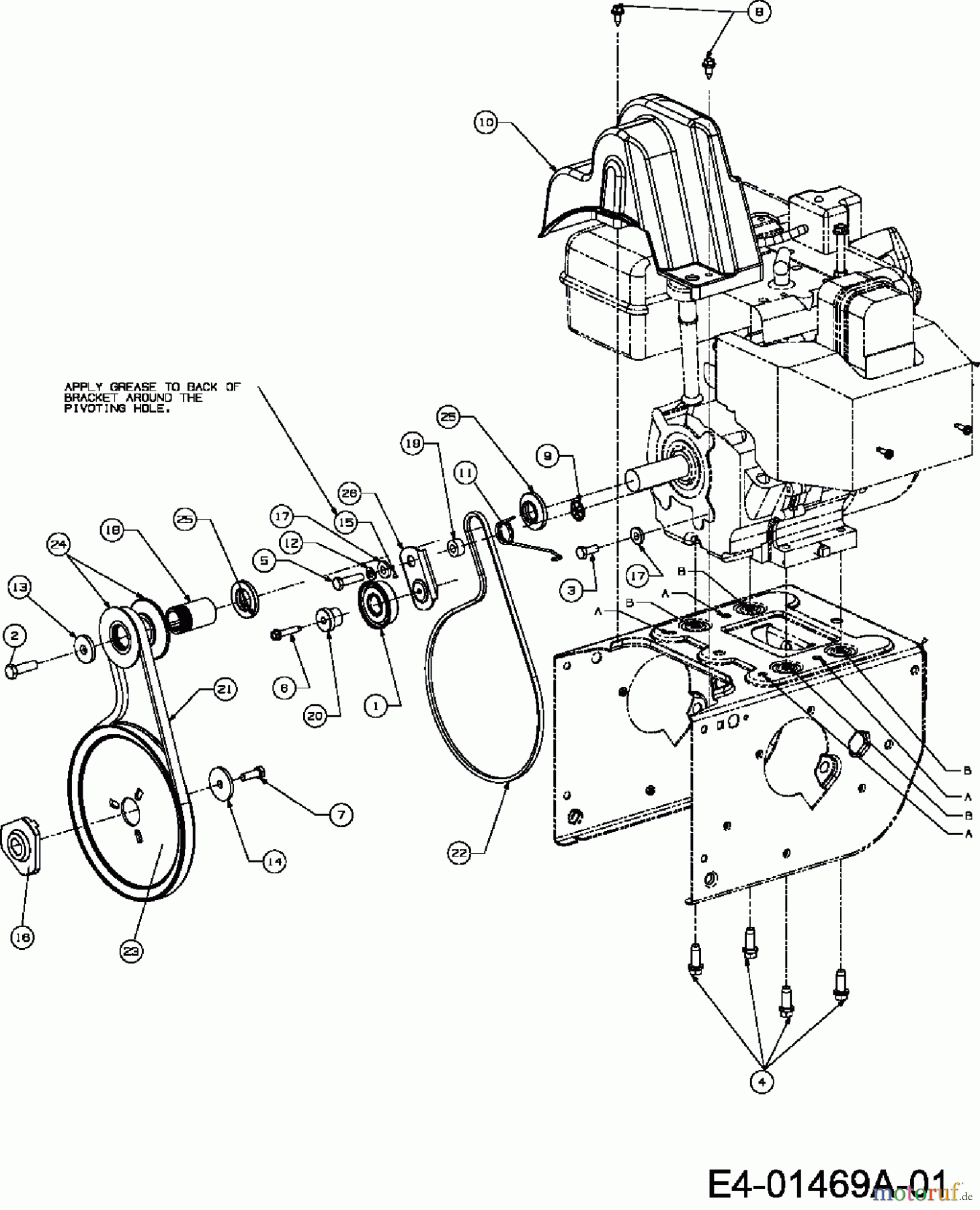 Troy-Bilt Schneefräsen POLAR 8066 31AV6FLN609 (2007) Fahrantrieb, Fräsantrieb