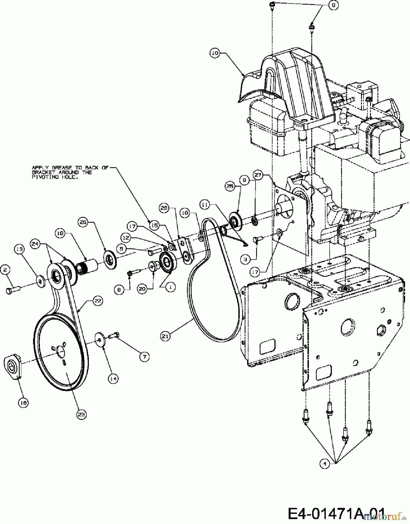 MTD Schneefräsen E 740 F 31BV7F0F678 (2007) Fahrantrieb, Fräsantrieb