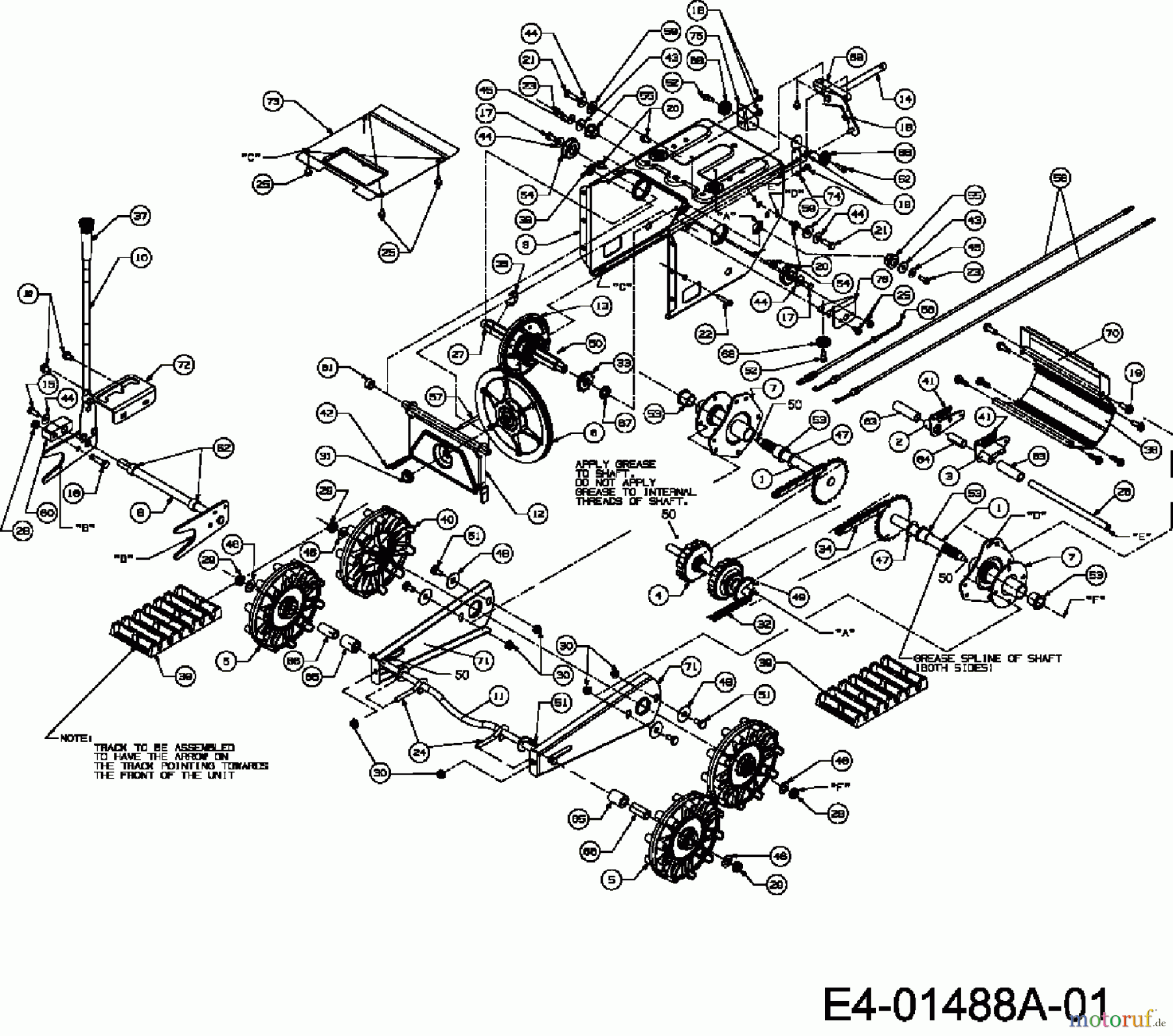 MTD Schneefräsen E 740 F 31AV760F678 (2007) Raupenantrieb