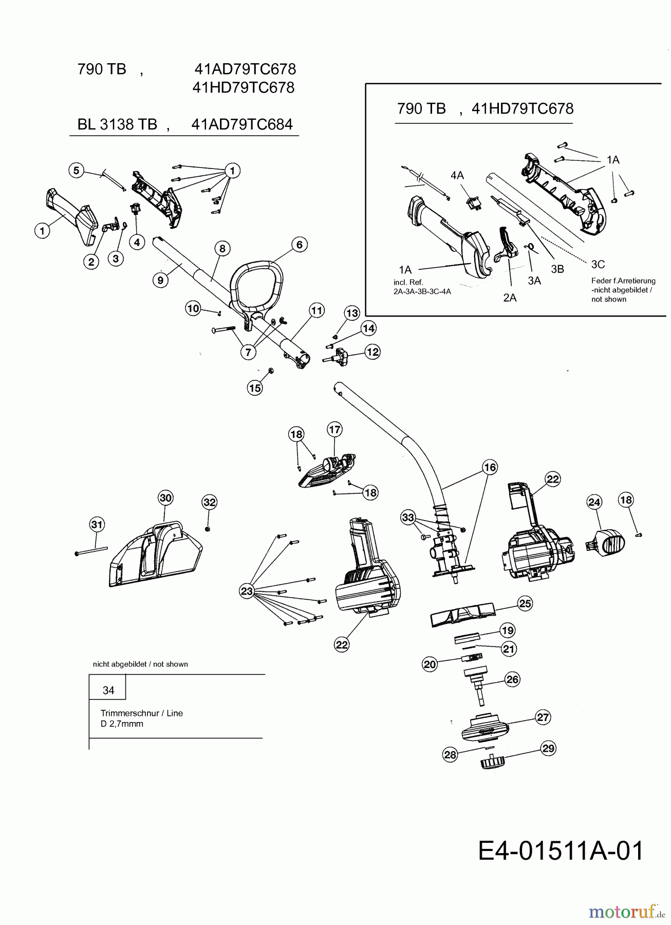  MTD Motorsensen 790 TB 41AD79TC678  (2008) Grundgerät
