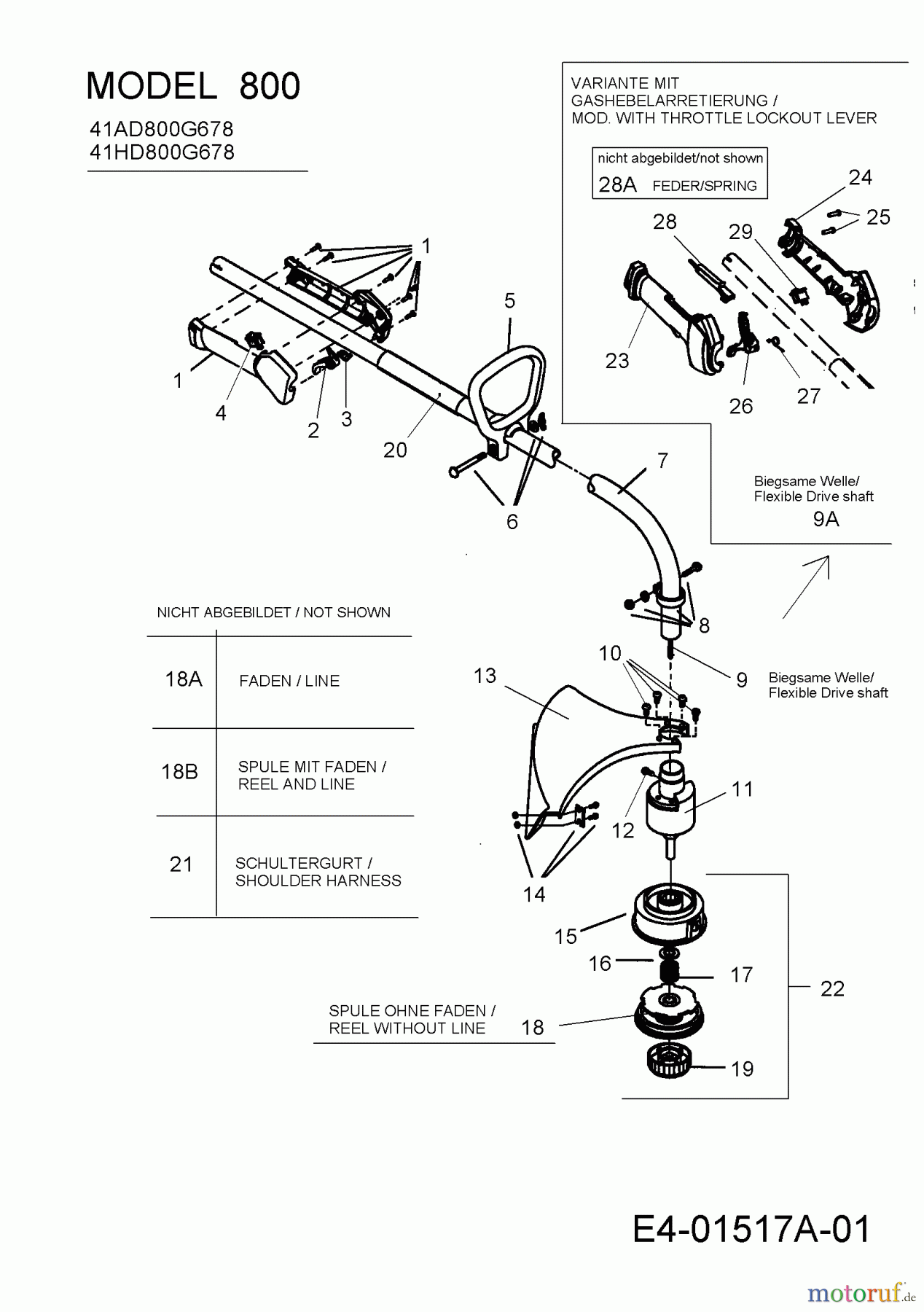  MTD Motorsensen 800 41HD800G678  (2010) Grundgerät