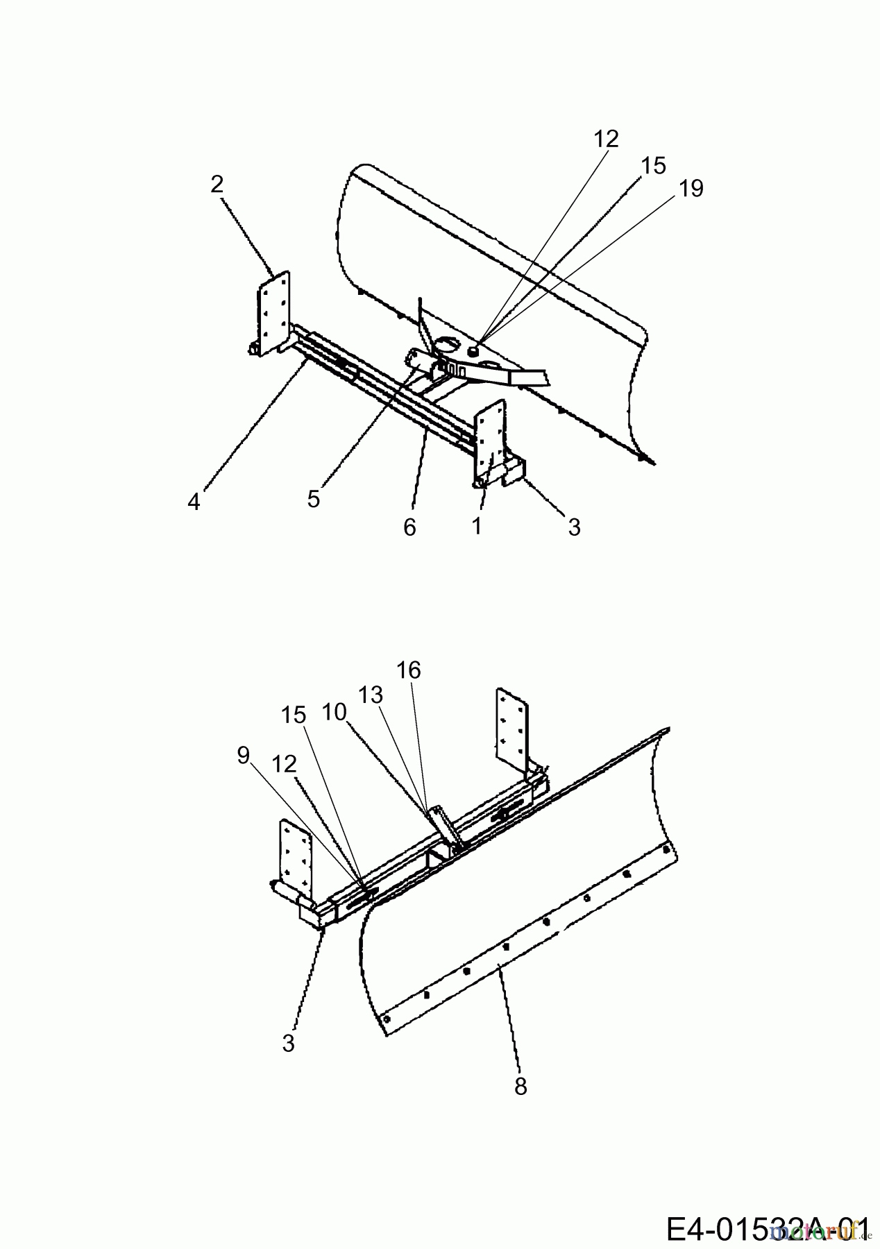 MTD Zubehör Zubehör Schneefräse Räumschild 004 - 100 cm für 2 stufige Schneefräsen 396-004-678 (2006) Grundgerät