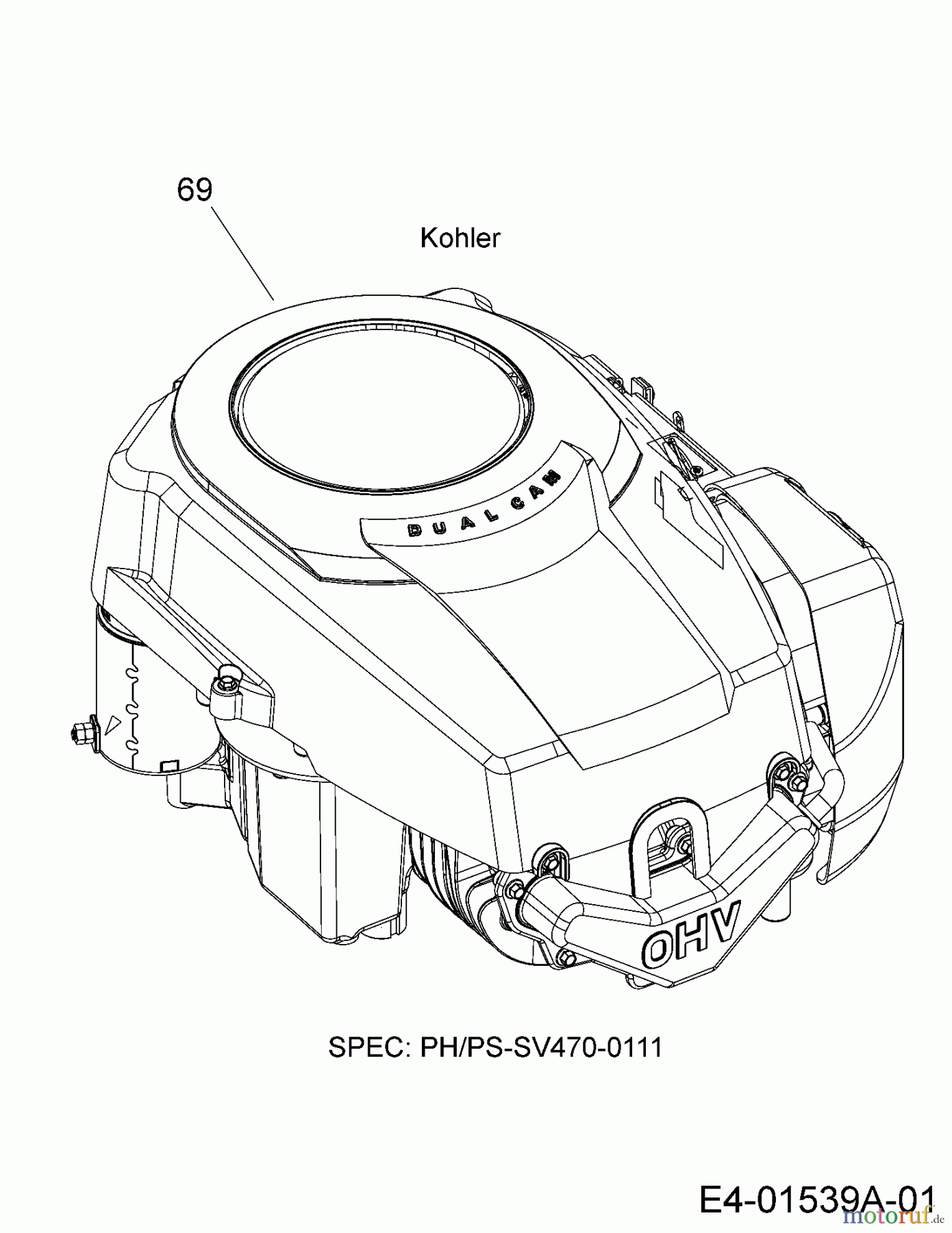 Massey Ferguson Rasentraktoren MF 38-15 SD 13AV11CF695 (2007) Motor Kohler