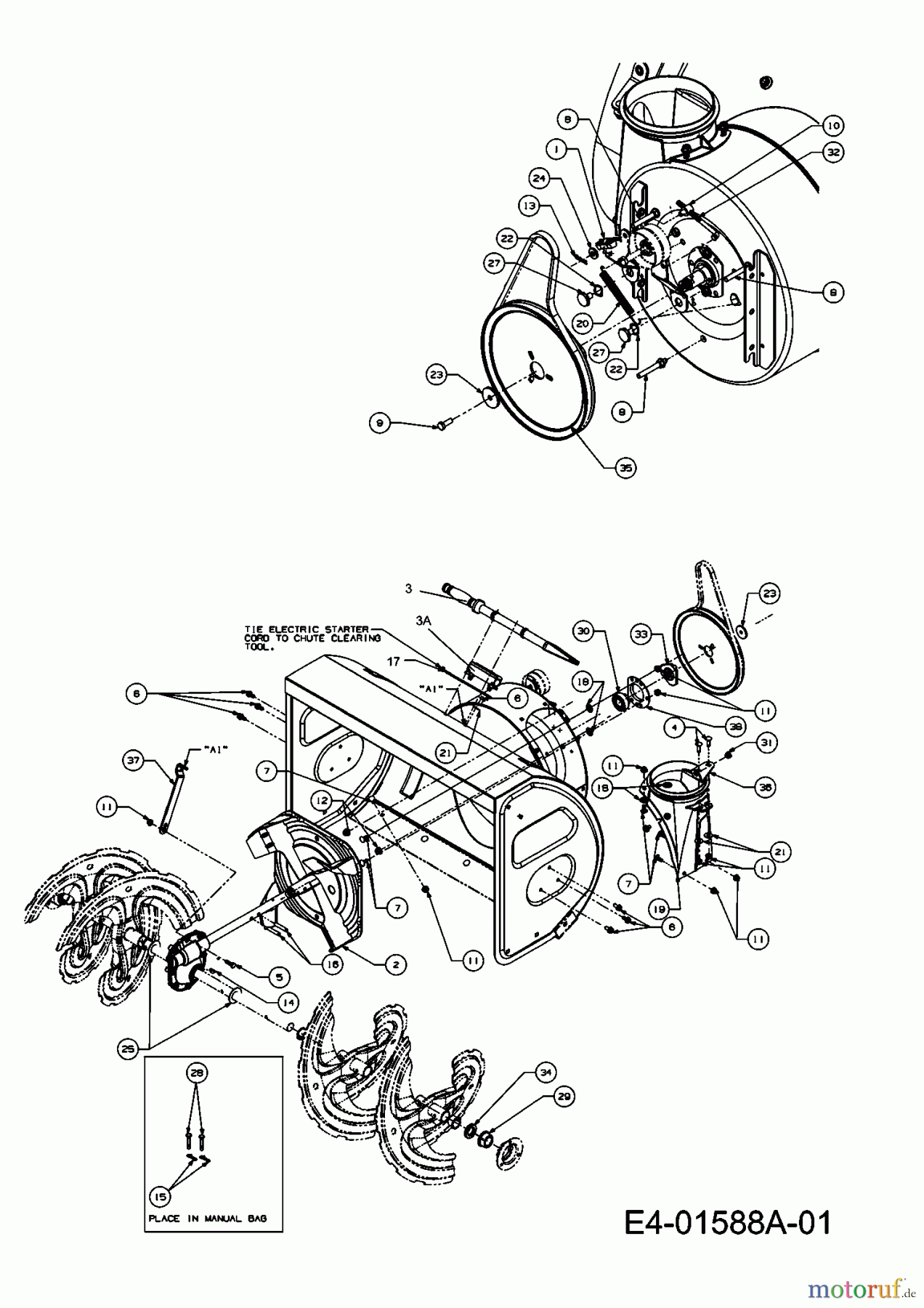 Yard-Man Schneefräsen YM 8413 DE 31AY9PKV643 (2008) Fräsantrieb, Schaufelrad