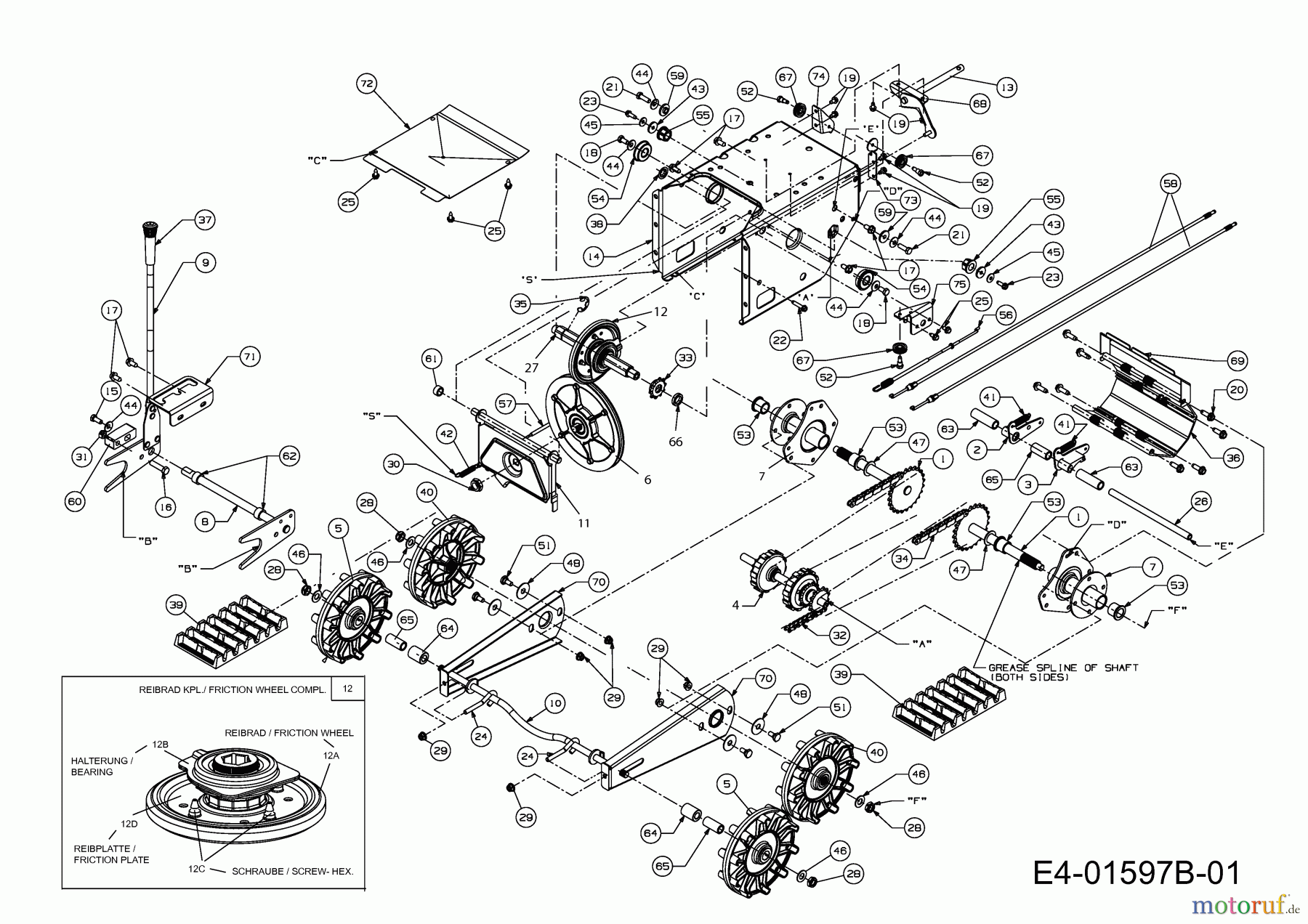 Yard-Man Schneefräsen YM 7110 DET 31AY7R3T643 (2009) Raupenantrieb
