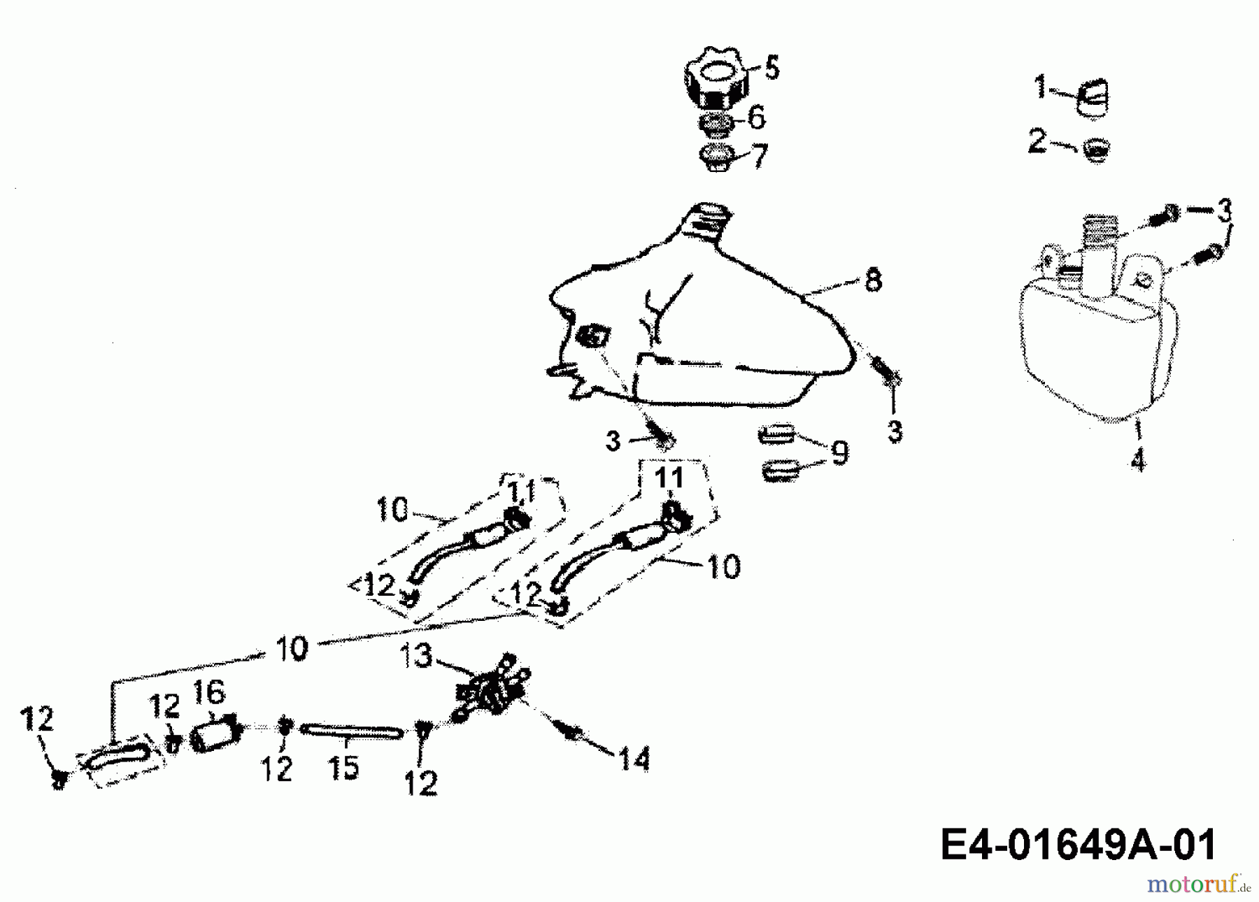  Cub Cadet Quads Miniquad 50 36AA101-603  (2006) Öltank, Tank