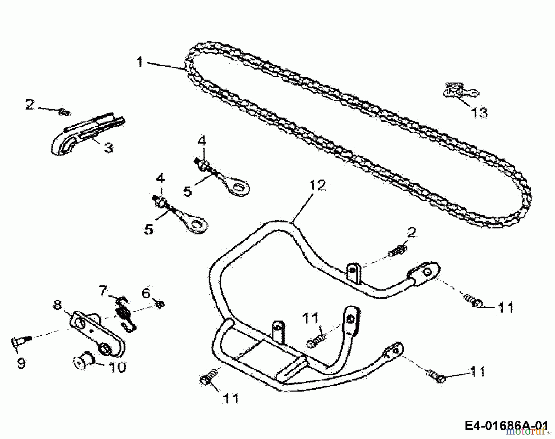 Cub Cadet Quads SP 50 36AA112-603  (2006) Kette, Stoßstange hinten