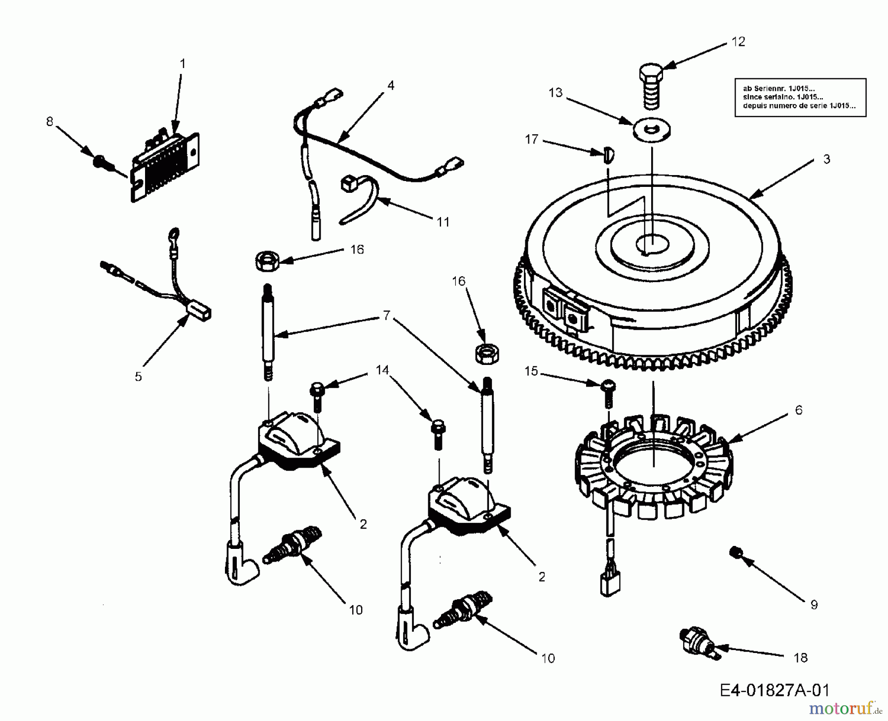 Cub Cadet Zero Turn RZT 50 17AA5D7P603 (2006) Schwungrad, Zündanlage