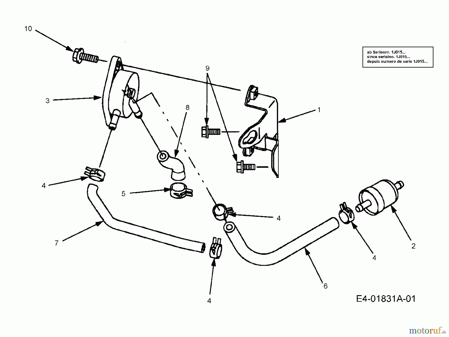  Cub Cadet Zero Turn RZT 50 17AA5D7P603  (2006) Kraftstoffpumpe, Regelung