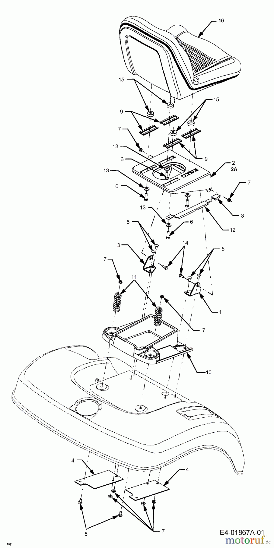 Cub Cadet Rasentraktoren HDS 2205 13A-2D7-603 (2006) Sitz, Sitzträger